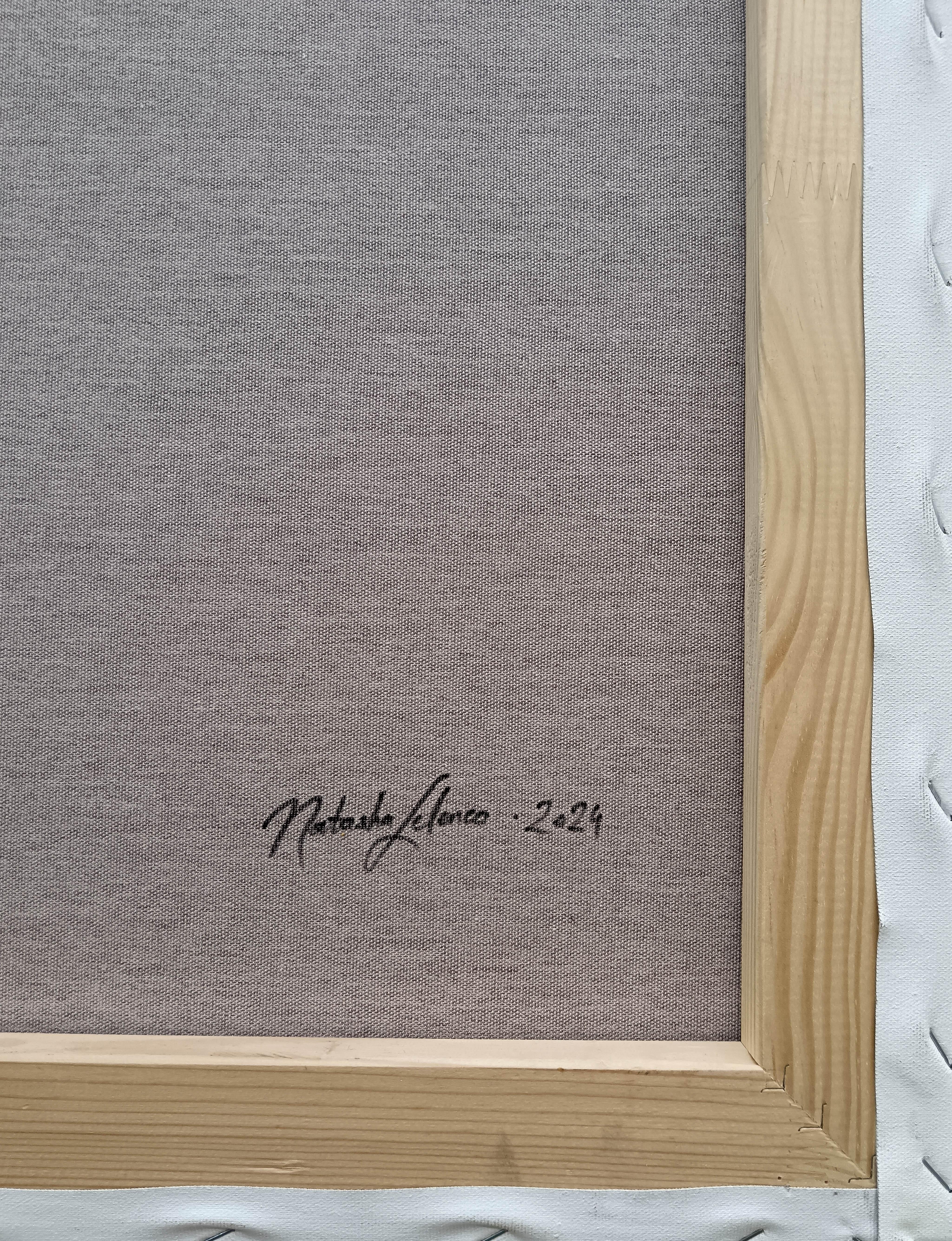 Surreale figurative sieben Porträts Panel in lebendigen Farben mit floralen Emojis im Angebot 13