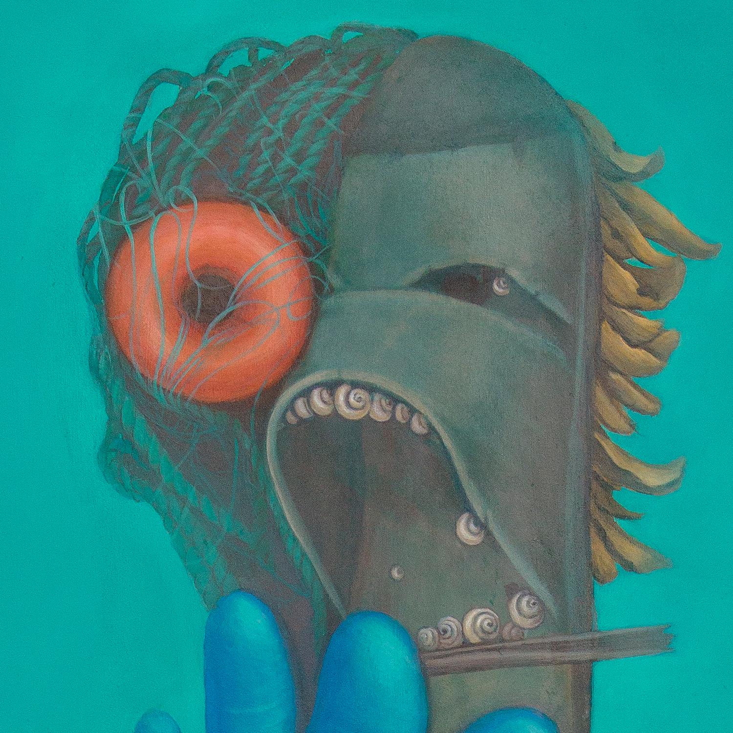 Figura Contemporánea Pop Surrealista Basura Marina. El Grito - Painting de Natasha Lelenco