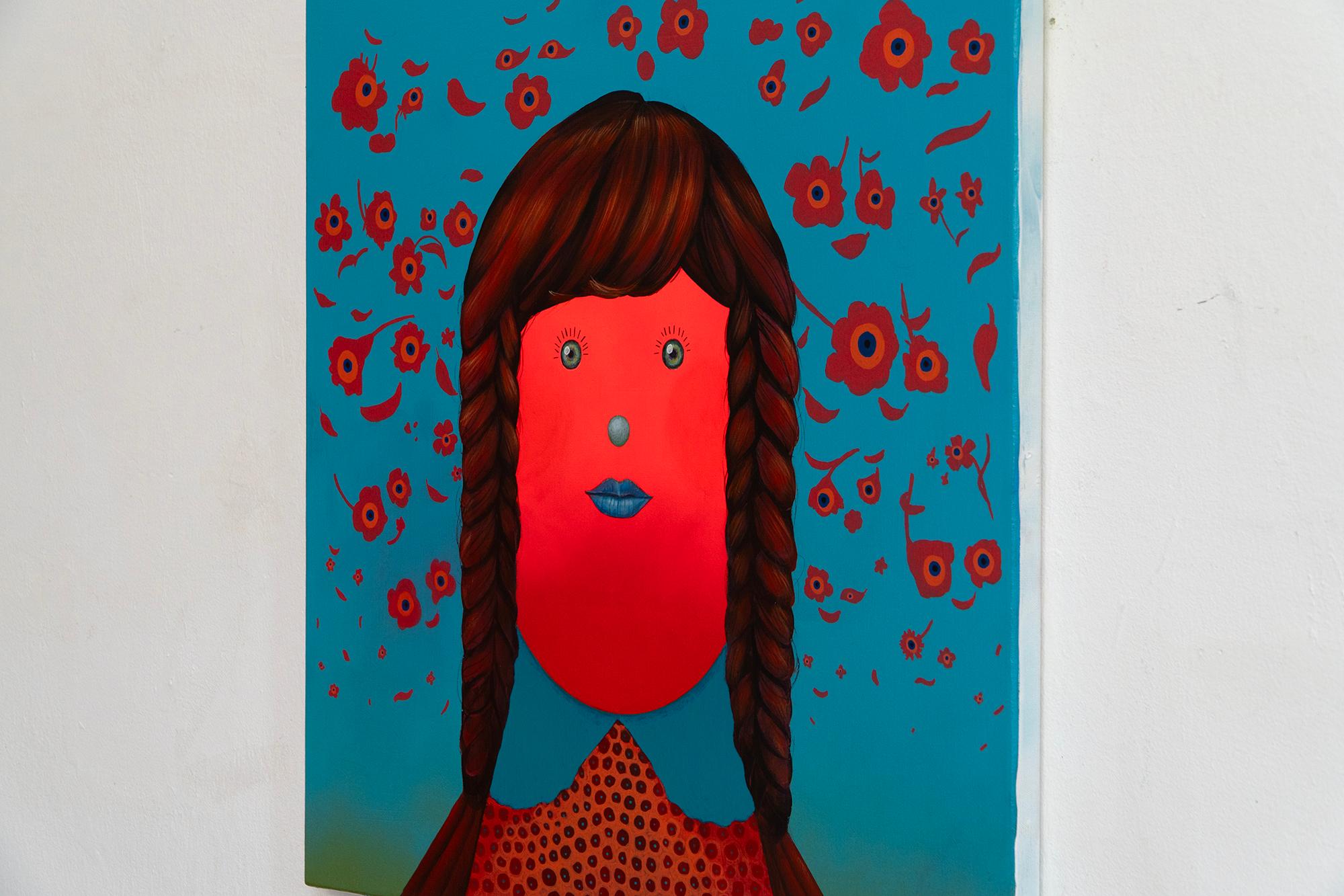 Eres la Elegida nº 1 Pintura acrílica hipnótica original Retrato de mujer sobre lienzo en venta 3