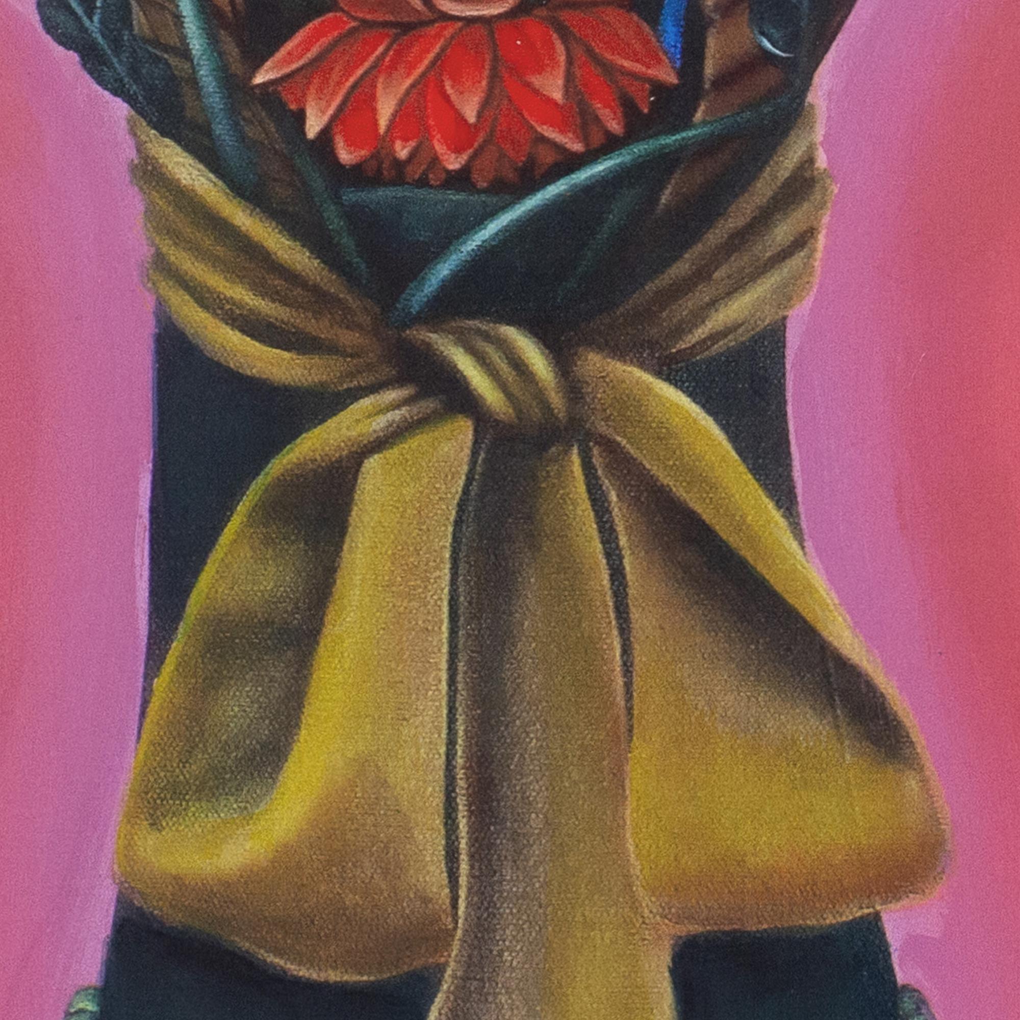 Ritratto floreale antropomorfo con girasoli. Rosa. Edizione limitata 24/25 in vendita 4