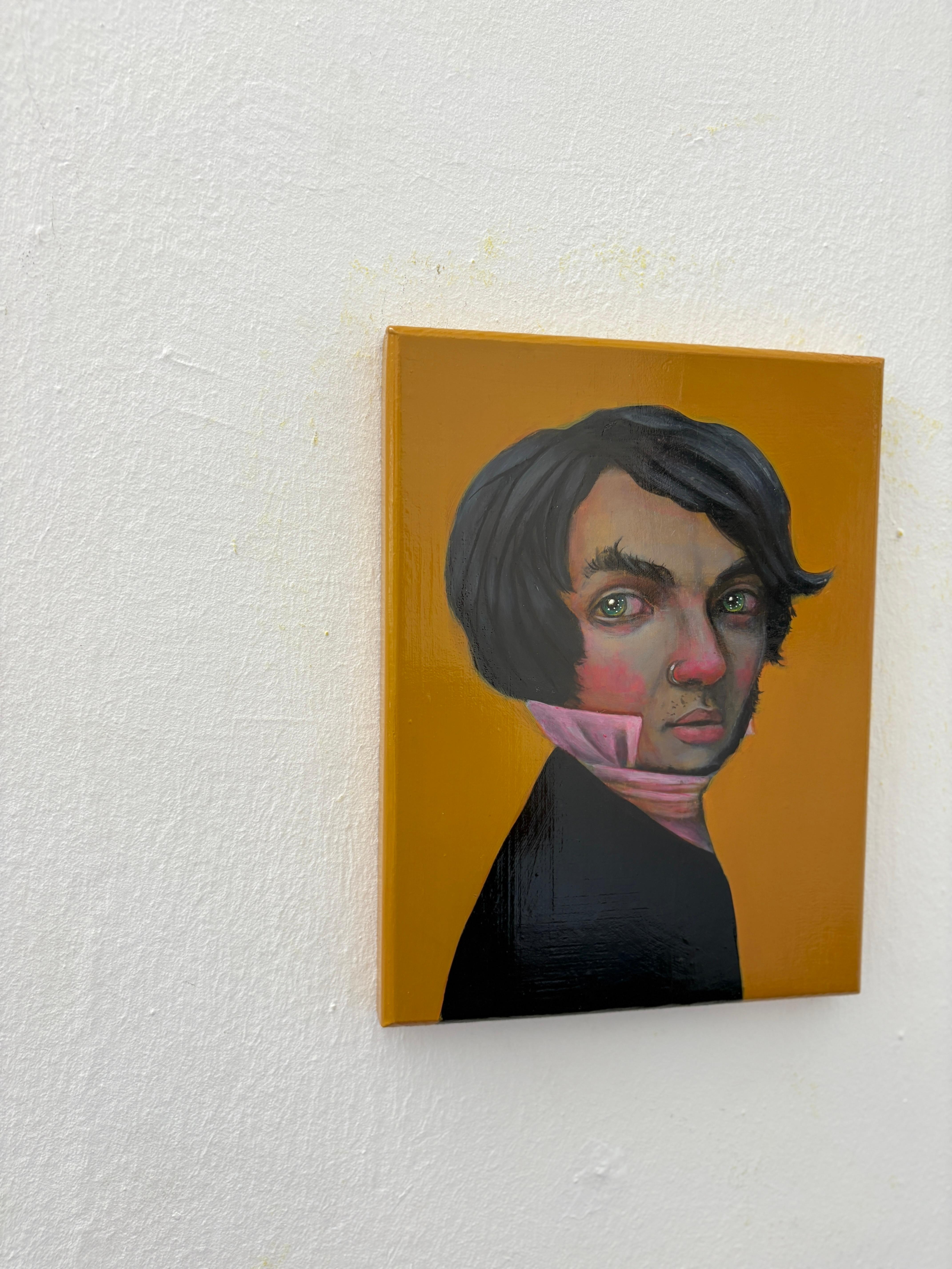Champollion. Limited Edition #15/20 Contemporary Pop Surrealist Portrait on Wood For Sale 1