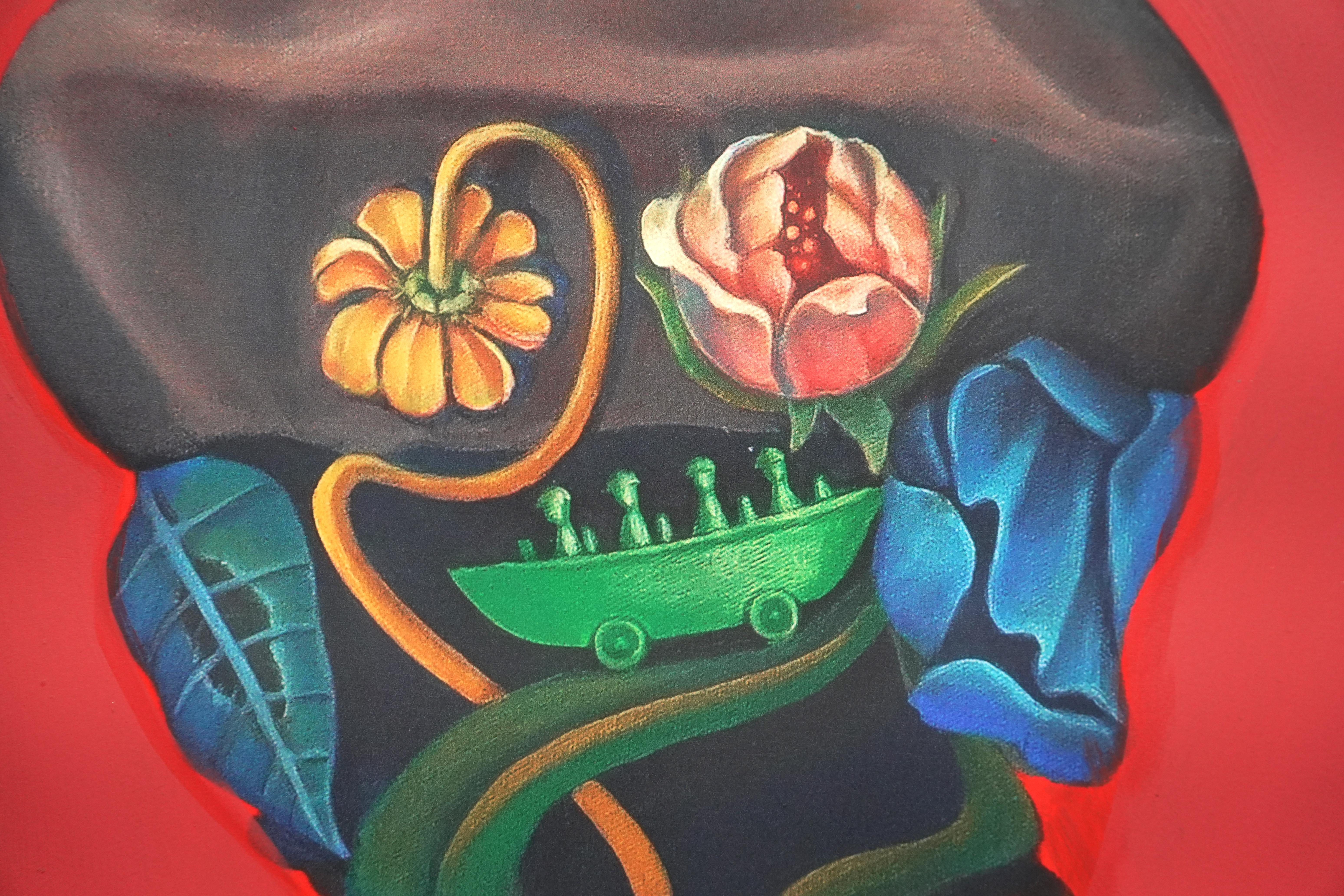 Ritratto botanico contemporaneo. Stampa originale su Dibond  24/25. Fortunatamente vivo - Print Surrealismo di Natasha Lelenco