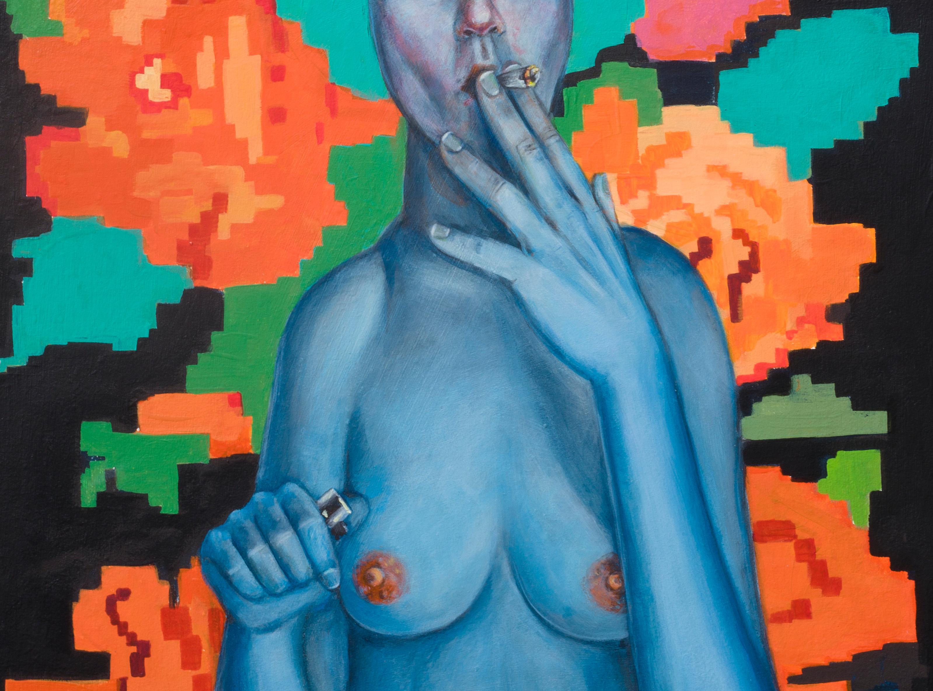 Questa stampa figurativa in edizione limitata, The Sister (Edizione 8 di 25), fa parte dell'acclamata serie The Dinners di Natasha Lelenco. Mescolando ritrattistica contemporanea e surrealismo psicologico, l'opera d'arte presenta un'impressionante