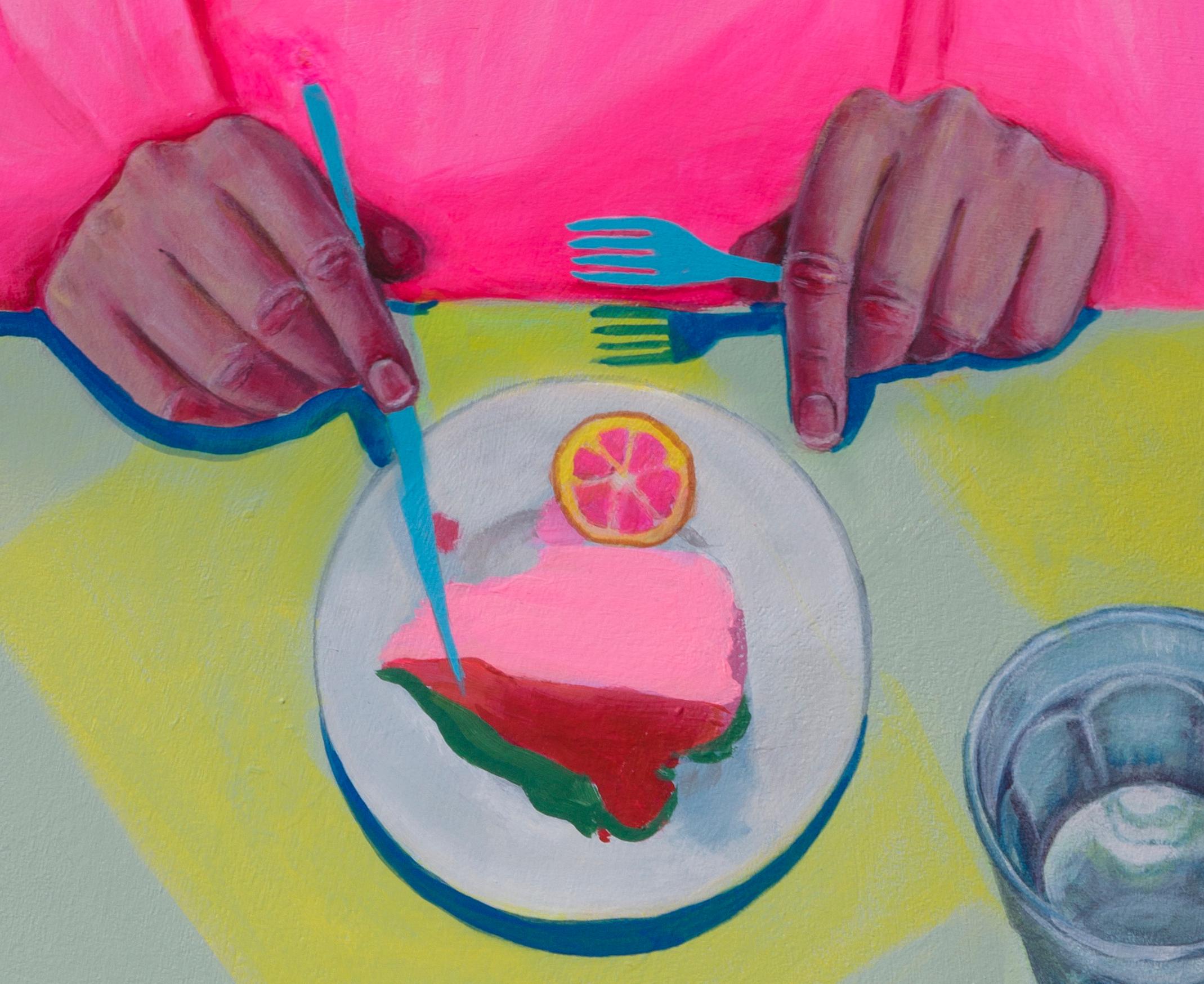 Contemporary Figurative Portrait “The Mother”. The Dinners Series, Edition 5/25 - Brown Portrait Print by Natasha Lelenco