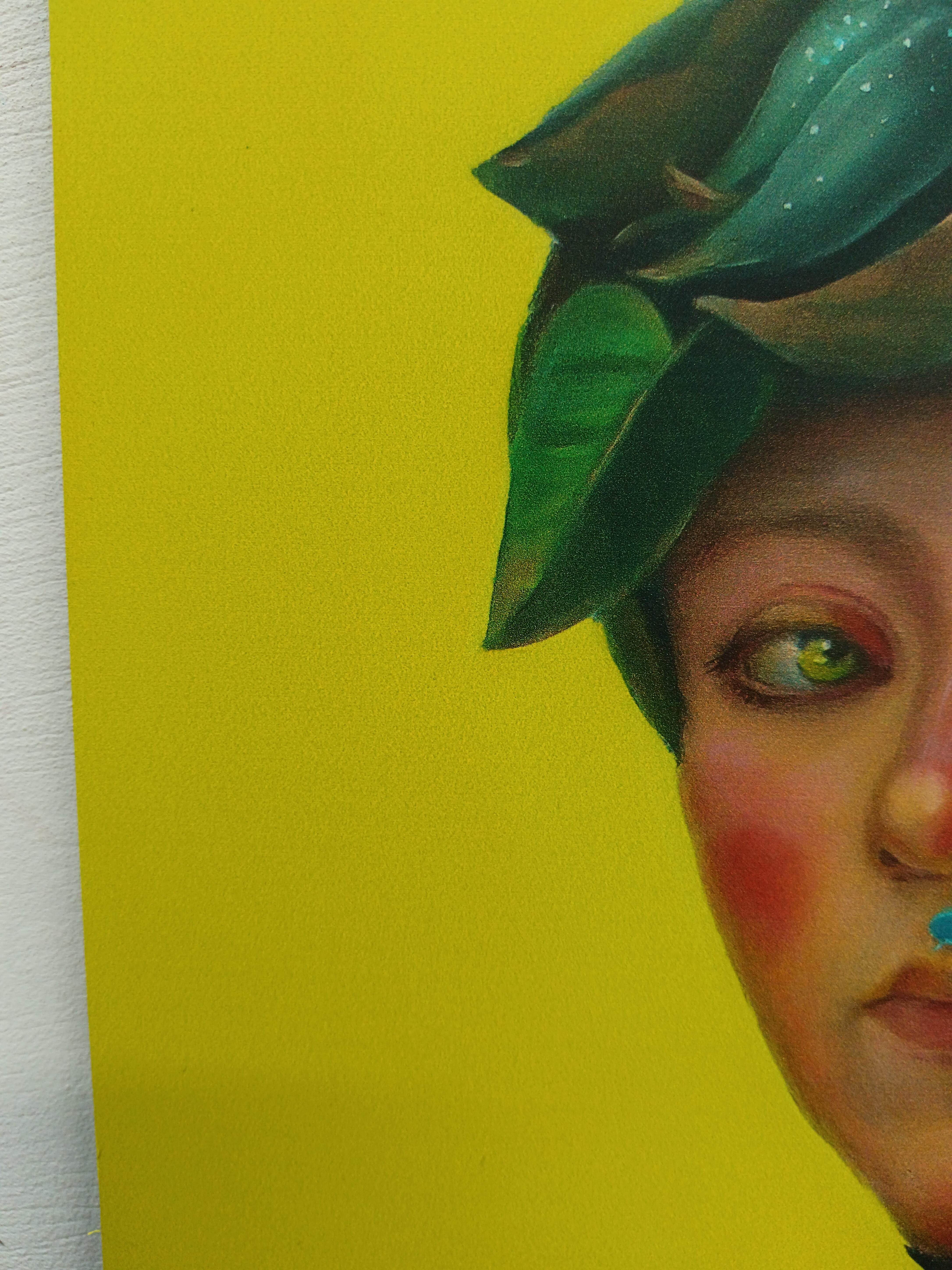 Neznakomka – 2022, Limited Edition Dibond Print, Pop Surrealist Floral Portrait For Sale 1