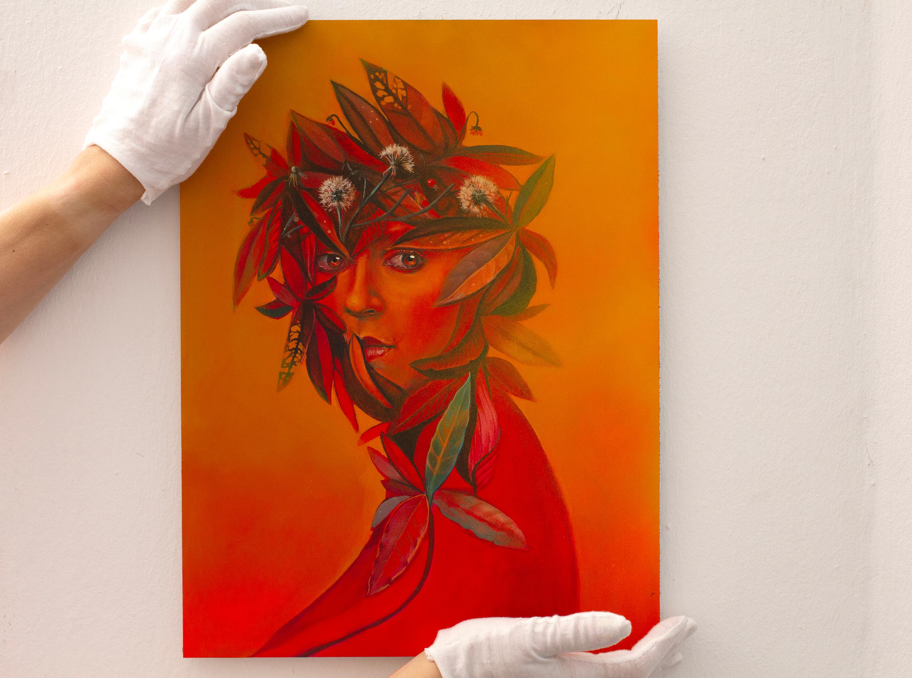 Ritratto botanico autunnale - 2022, Stampa UV su Dibond, Figurativo contemporaneo - Print Contemporaneo di Natasha Lelenco