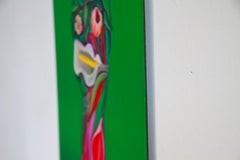 Portrait botanique surréaliste avec tulipe Œuvre d'art murale figurative contemporaine