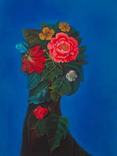Camellia Botanical Portrait – 2024, UV Print on Dibond, Contemporary Figurative