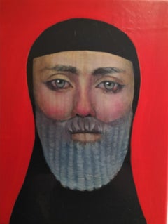 "Gilgamesh -Limited Edition #15/20" Contemporary Pop Surrealist Portrait On Wood