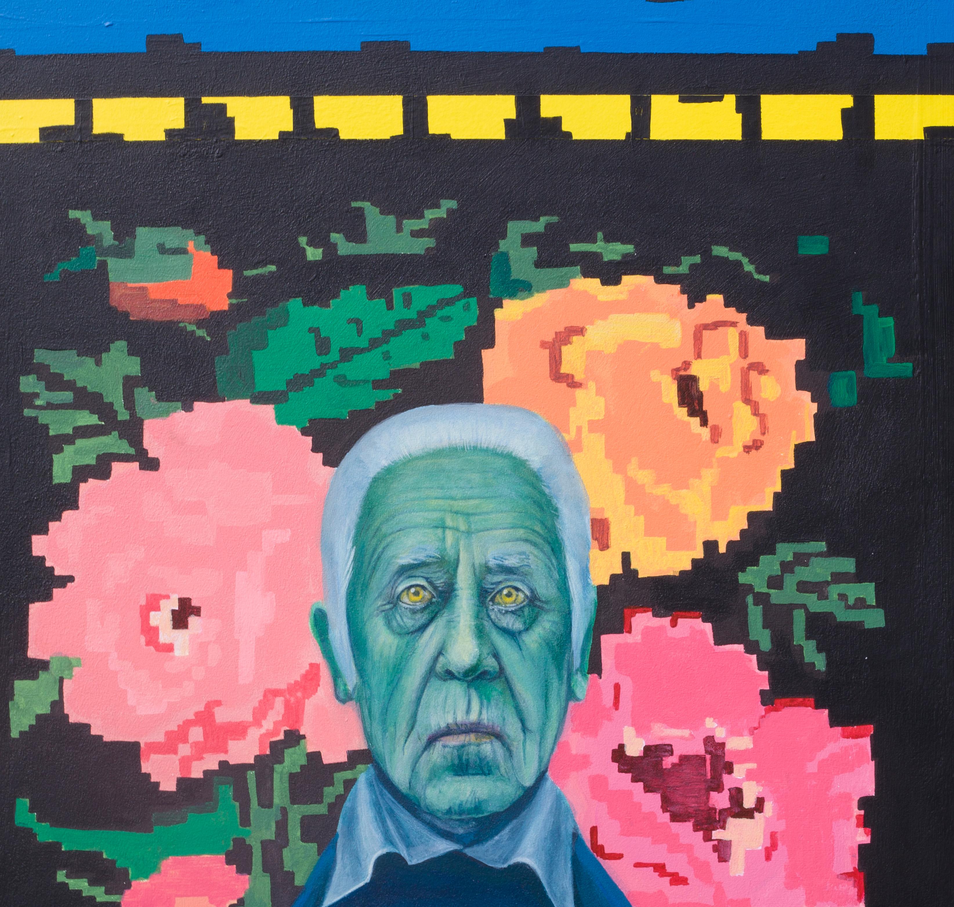 Este retrato psicológico de un anciano, que forma parte de la serie de edición limitada Las Cenas de Natasha Lelenco, capta el peso emocional de la dinámica familiar mediante un audaz lenguaje figurativo. Representado con una llamativa paleta, 