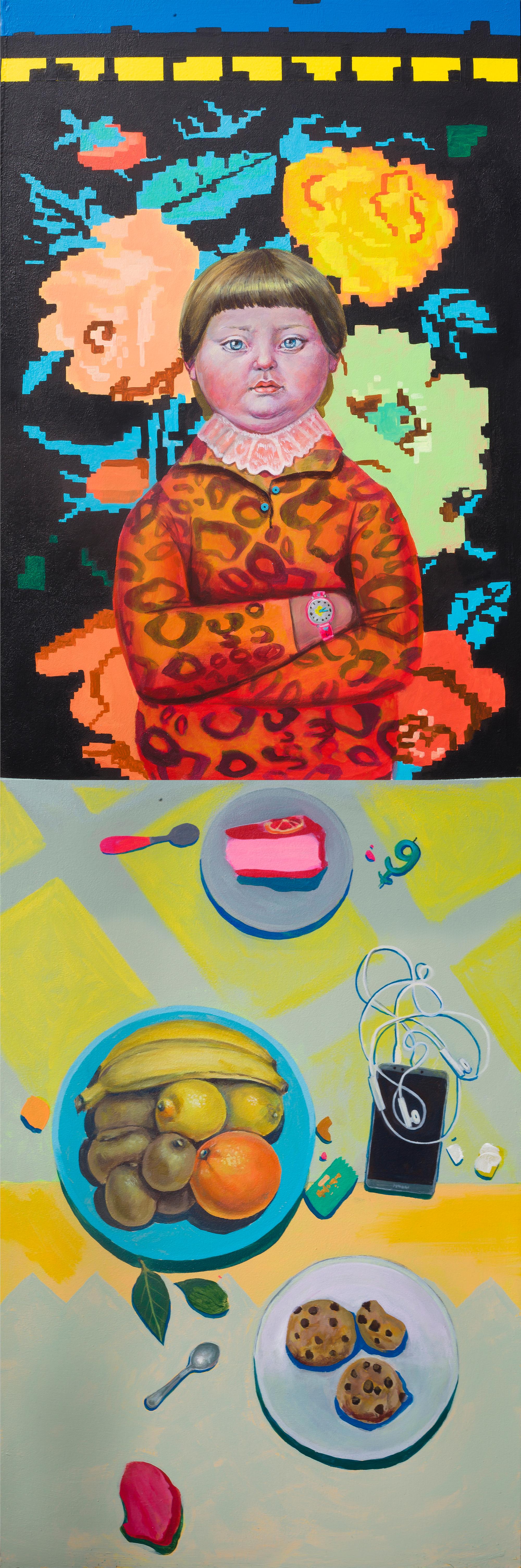 The Dinners. Seven-Panel Figurative Print on Dibond, Contemporary Portraiture For Sale 4