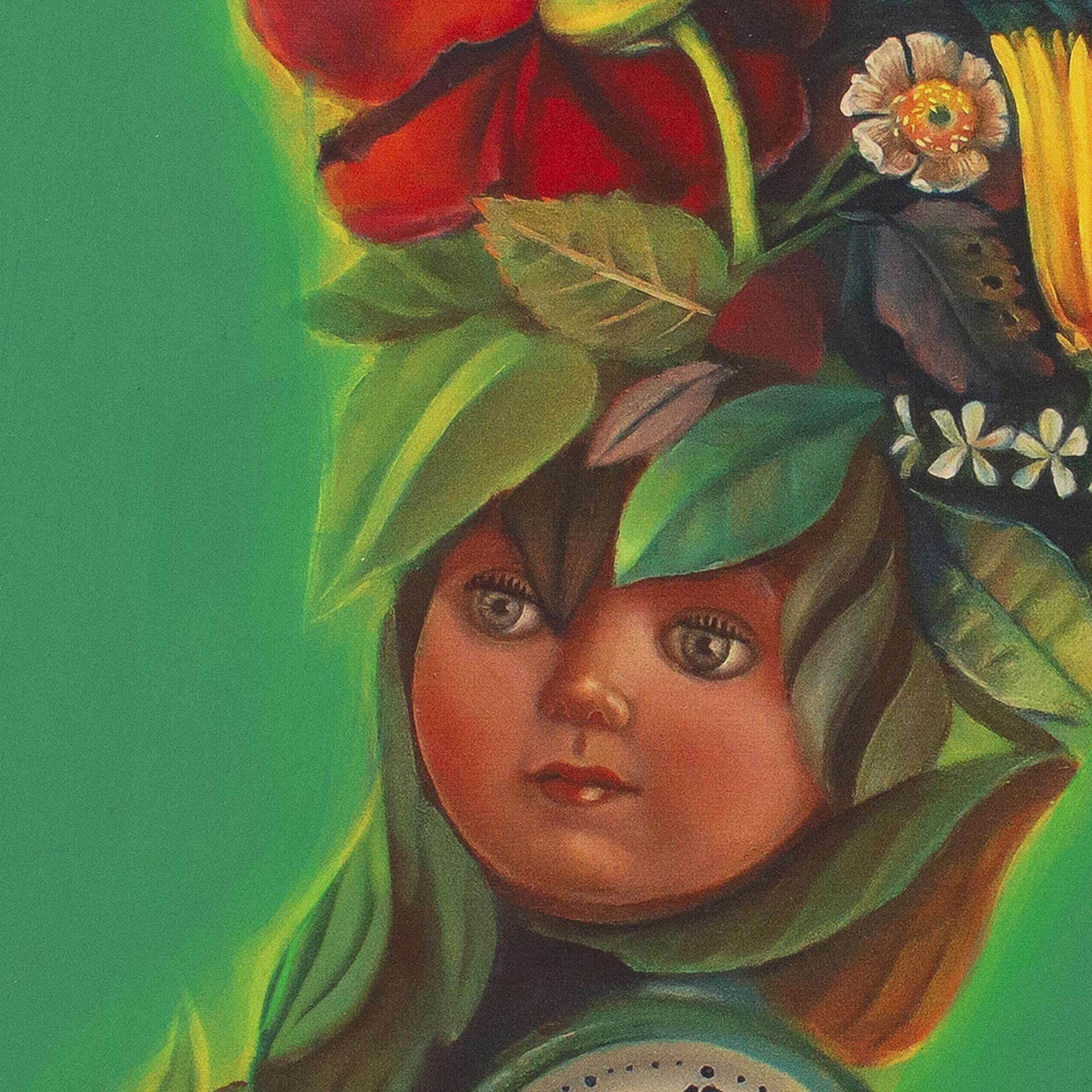 Kitsch Floral Portrait Composition. Fetishes Series. Limited Edition 24/25 For Sale 1