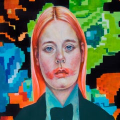 Ritratto contemporaneo stampato su Dibond - "La fidanzata" dalla serie "Cene".