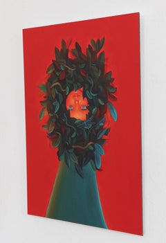 Limited Edition Botanical Portrait Print Surreal Doll Face Artwork on Dibond