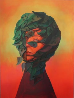 Nature-Inspired Portrait with Leaf Veil and Ant Details. Limited Edition 25/25