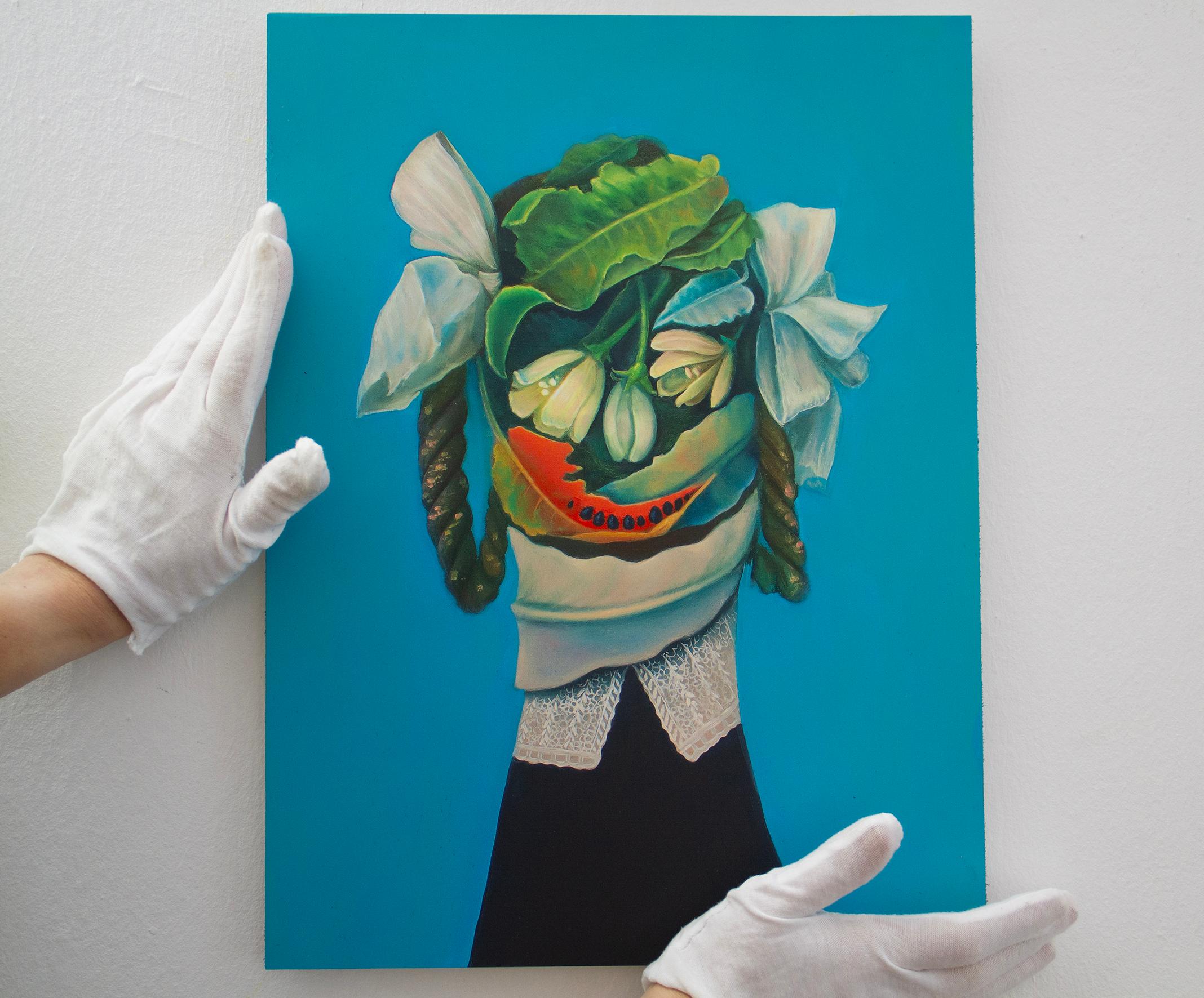 Surreal Botanical Female Portrait – Limited Edition Dibond Print Number 24/25 For Sale 3