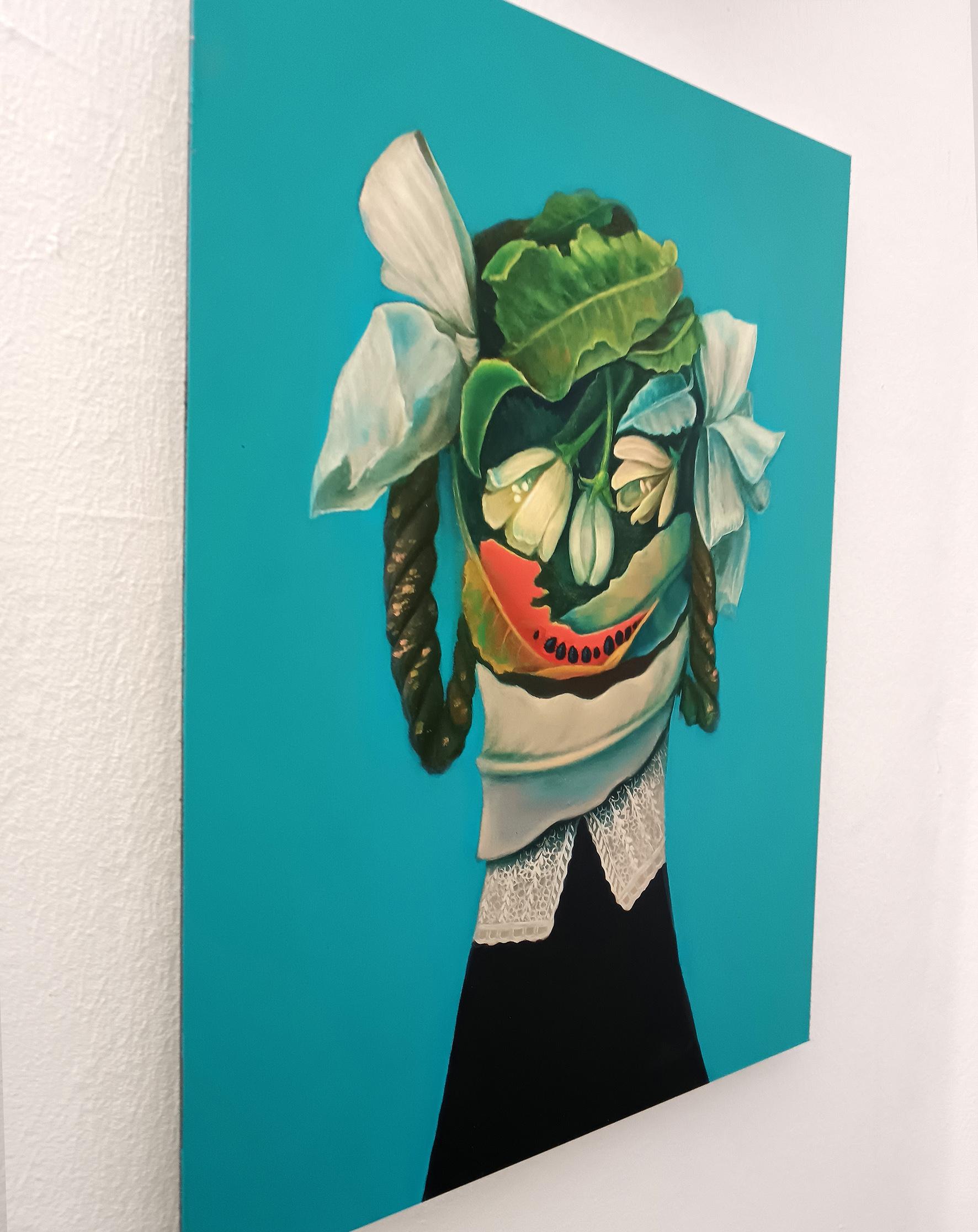 Surreal Botanical Female Portrait – Limited Edition Dibond Print Number 24/25 For Sale 4