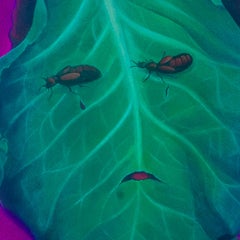 Surreal Botanical Portrait Print on Purple – Limited Edition Dibond