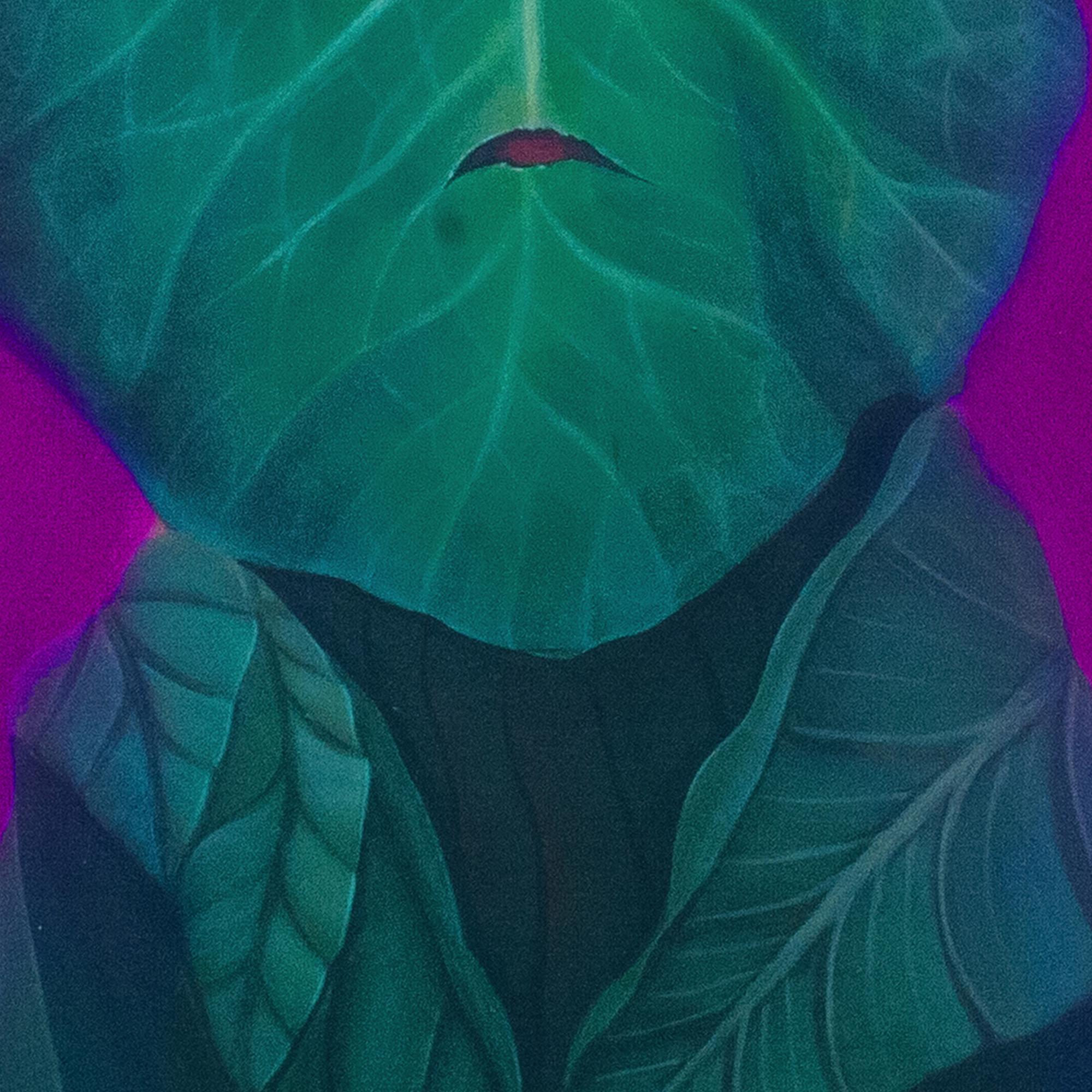 Retrato Botánico Surrealista Impreso en Dibond Púrpura - Edición Limitada - Print Contemporáneo de Natasha Lelenco