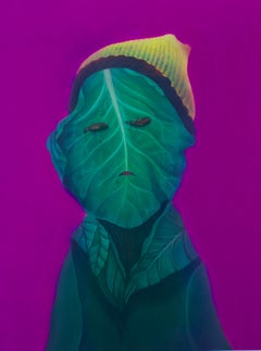 Retrato Botánico Surrealista Impreso en Dibond Púrpura - Edición Limitada