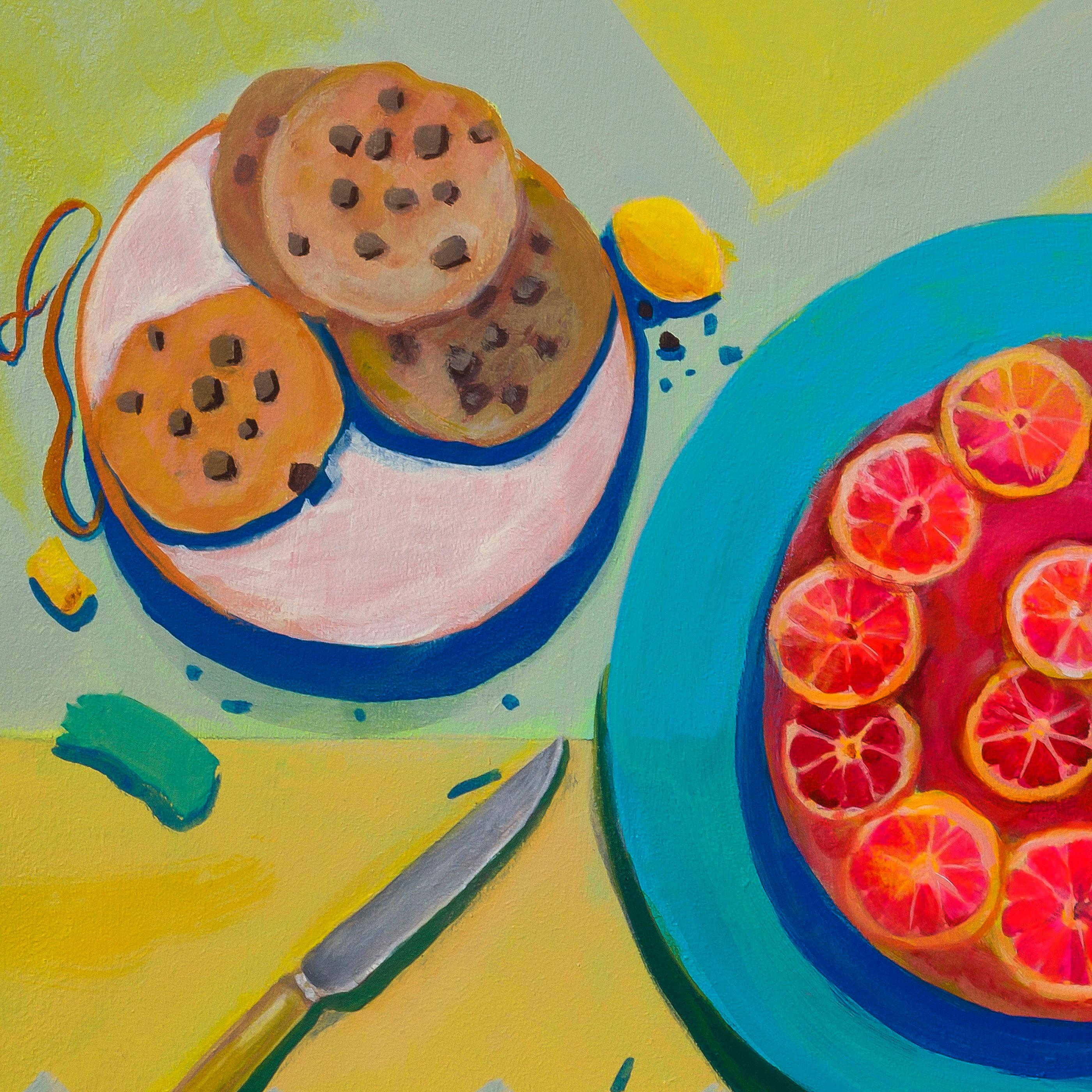 Triptych Edition 4/25. Contemporary Portraits With Moldovan Carpet Floral Motifs For Sale 5