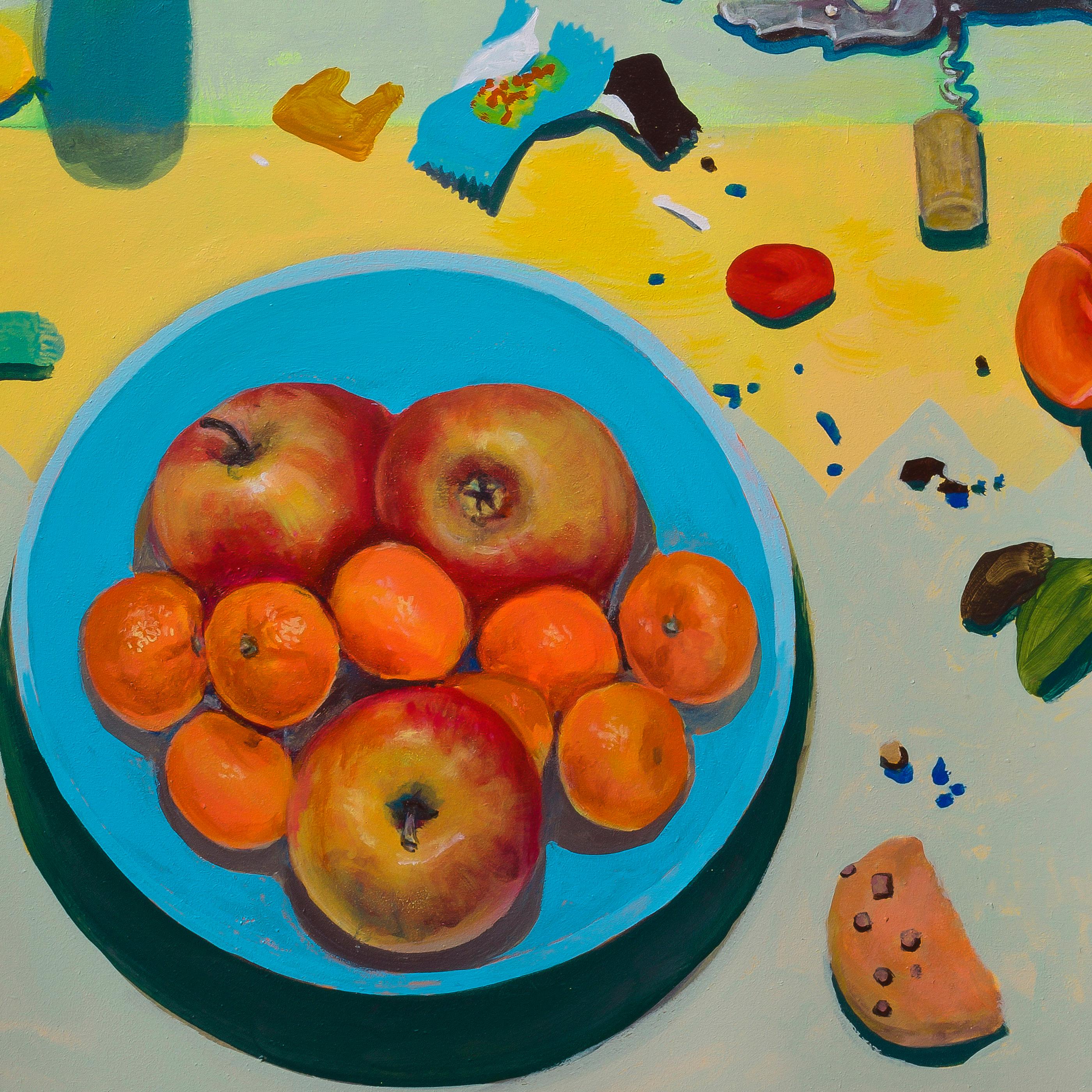 Triptych Edition 4/25. Contemporary Portraits With Moldovan Carpet Floral Motifs For Sale 4