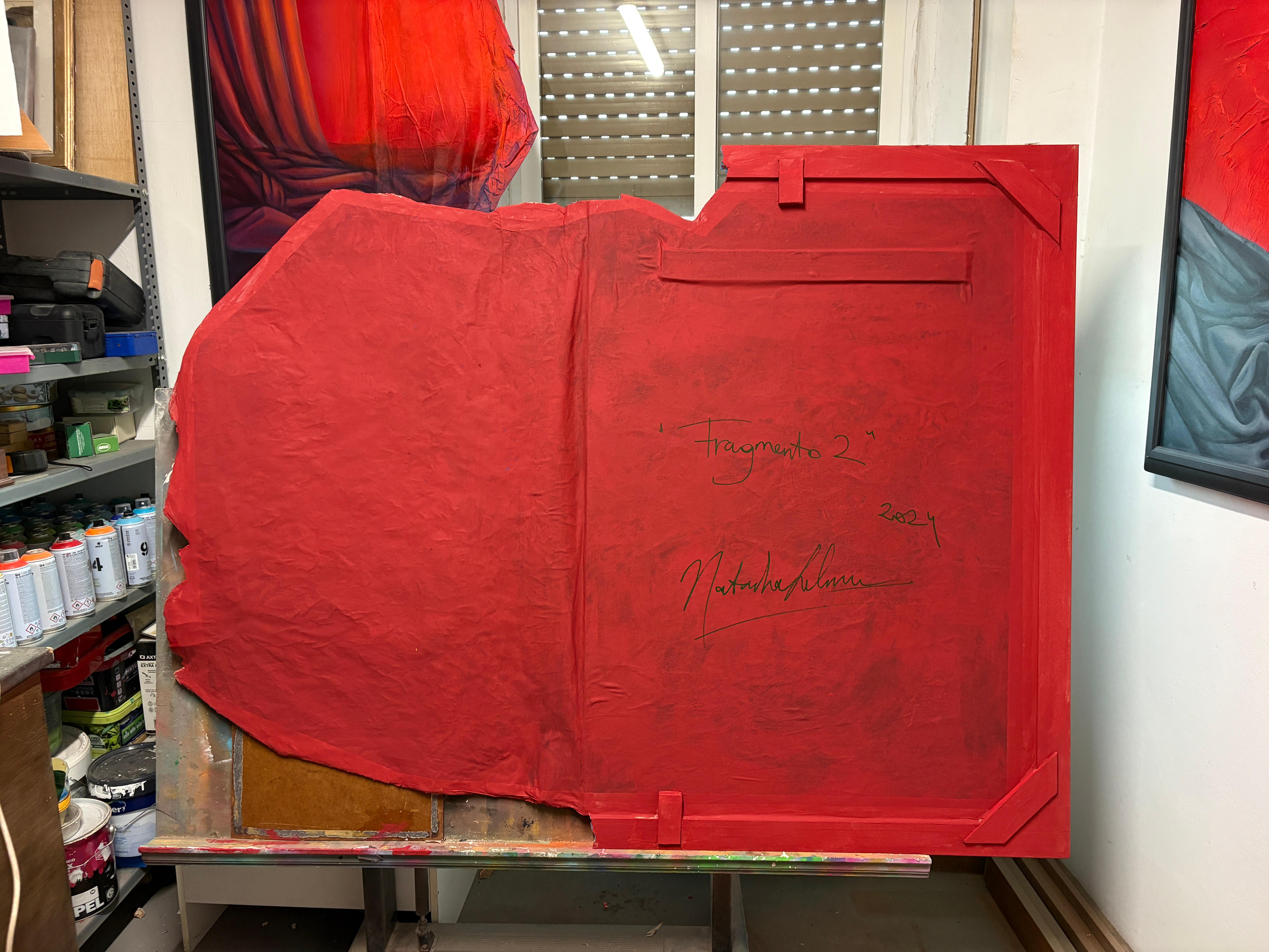 Fragmented Portrait With Red Surface Expansion Inspired by the Dream of Ariadne For Sale 4