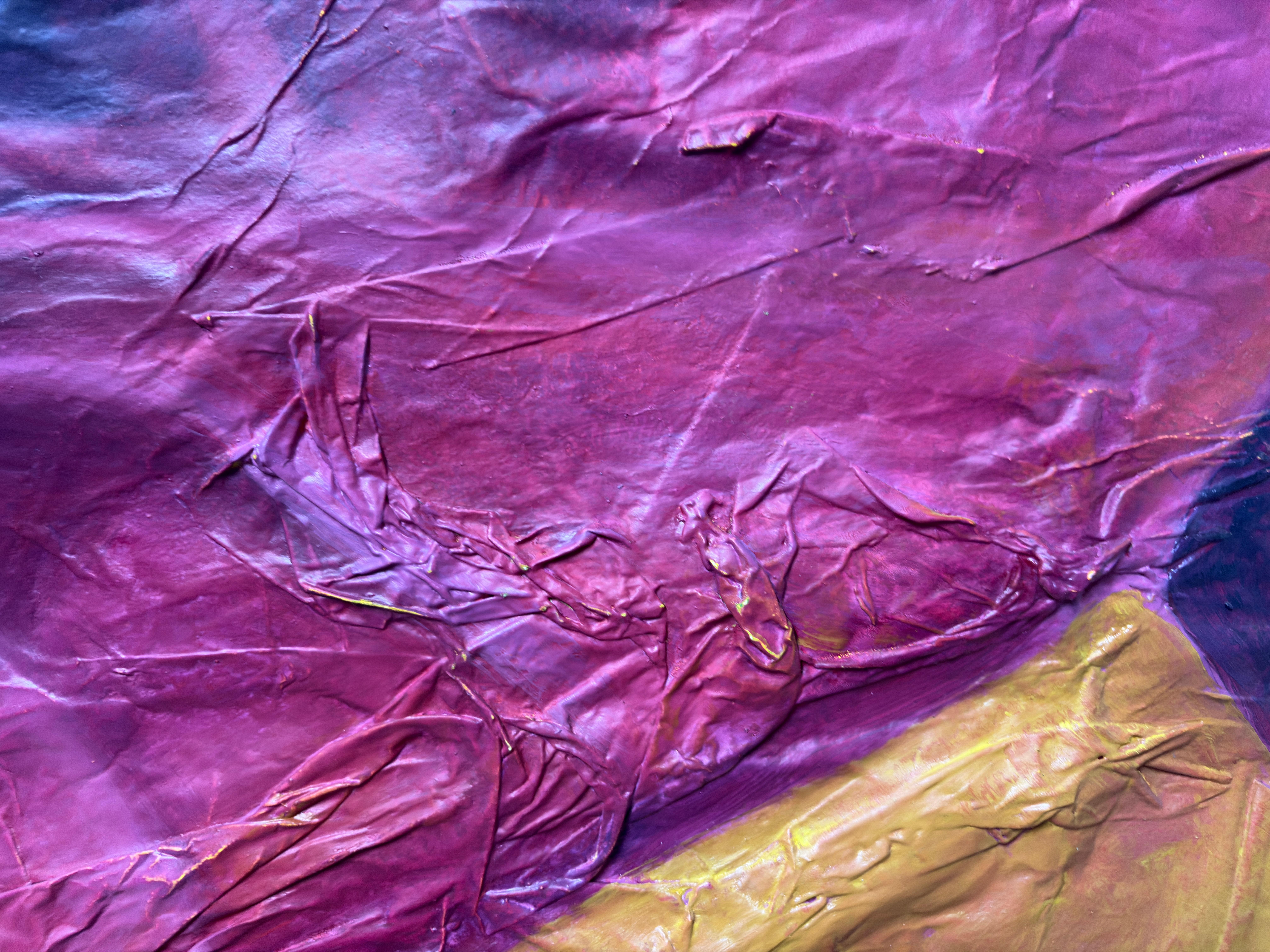 Large Mixed-Media Fragmented Figure With Drapery on Paper Canvas and Wood Panel For Sale 8