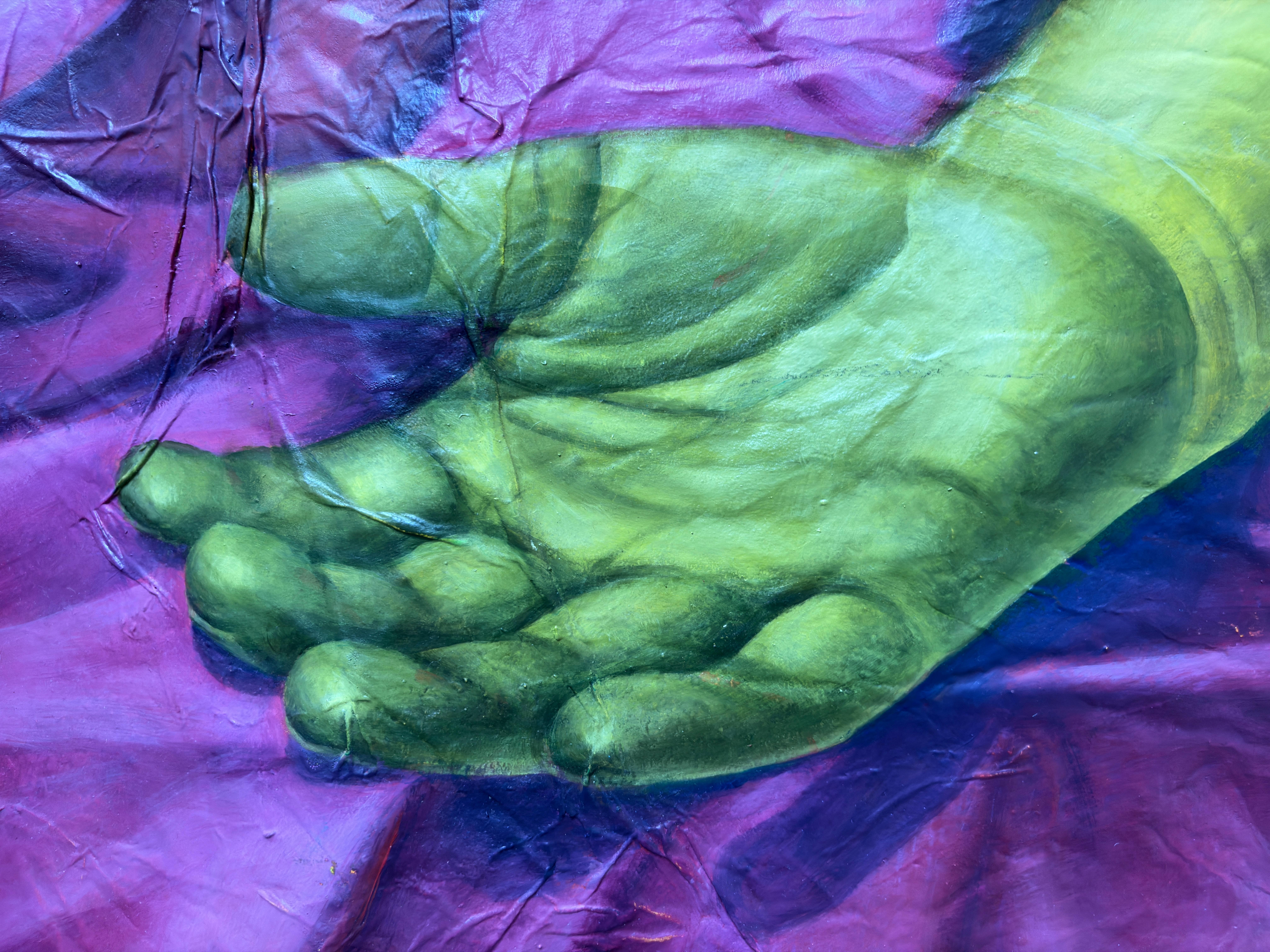 Large Mixed-Media Fragmented Figure With Drapery on Paper Canvas and Wood Panel For Sale 9