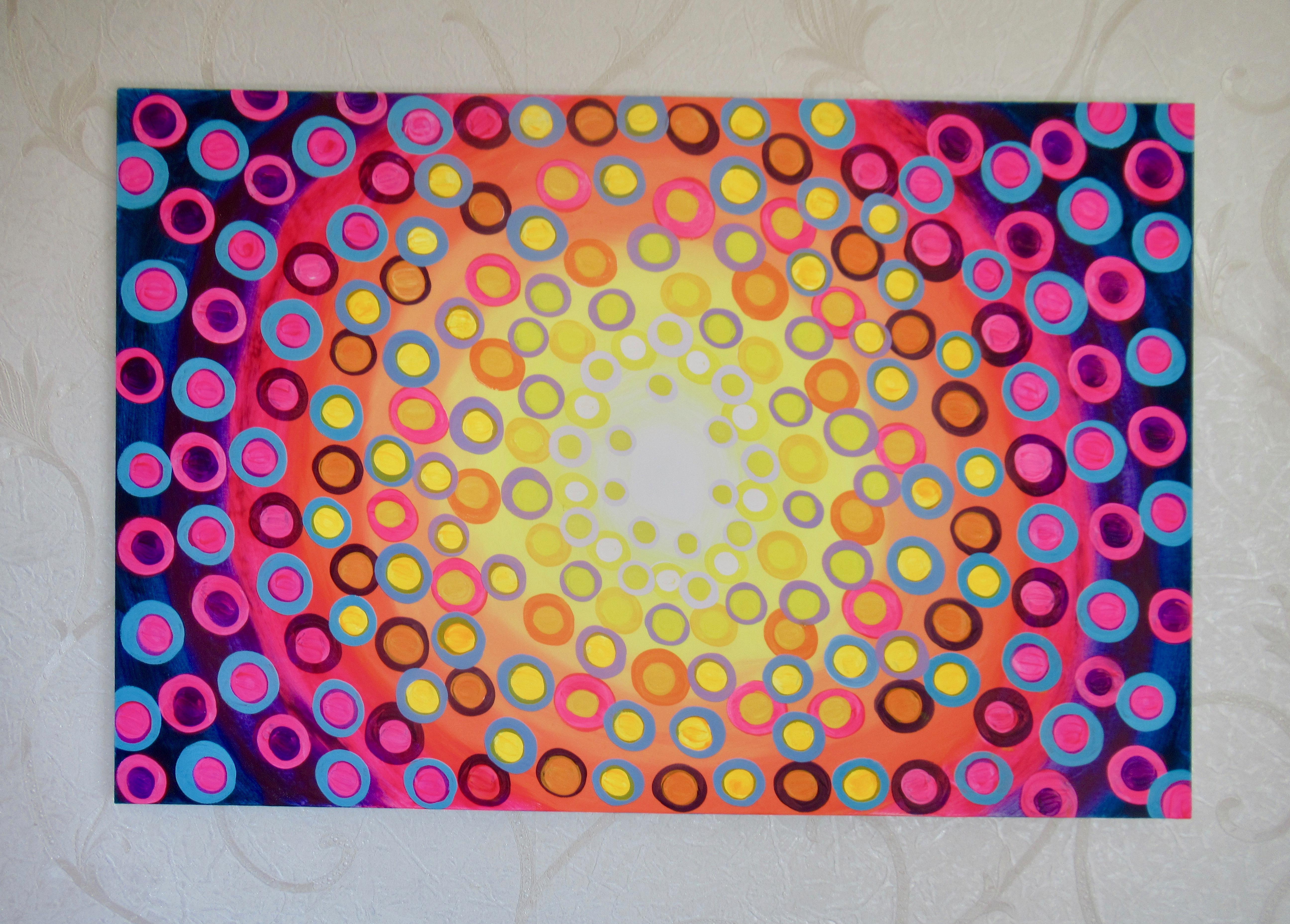 Kaleidoscope 3, peinture abstraite - Abstrait Painting par Natasha Tayles