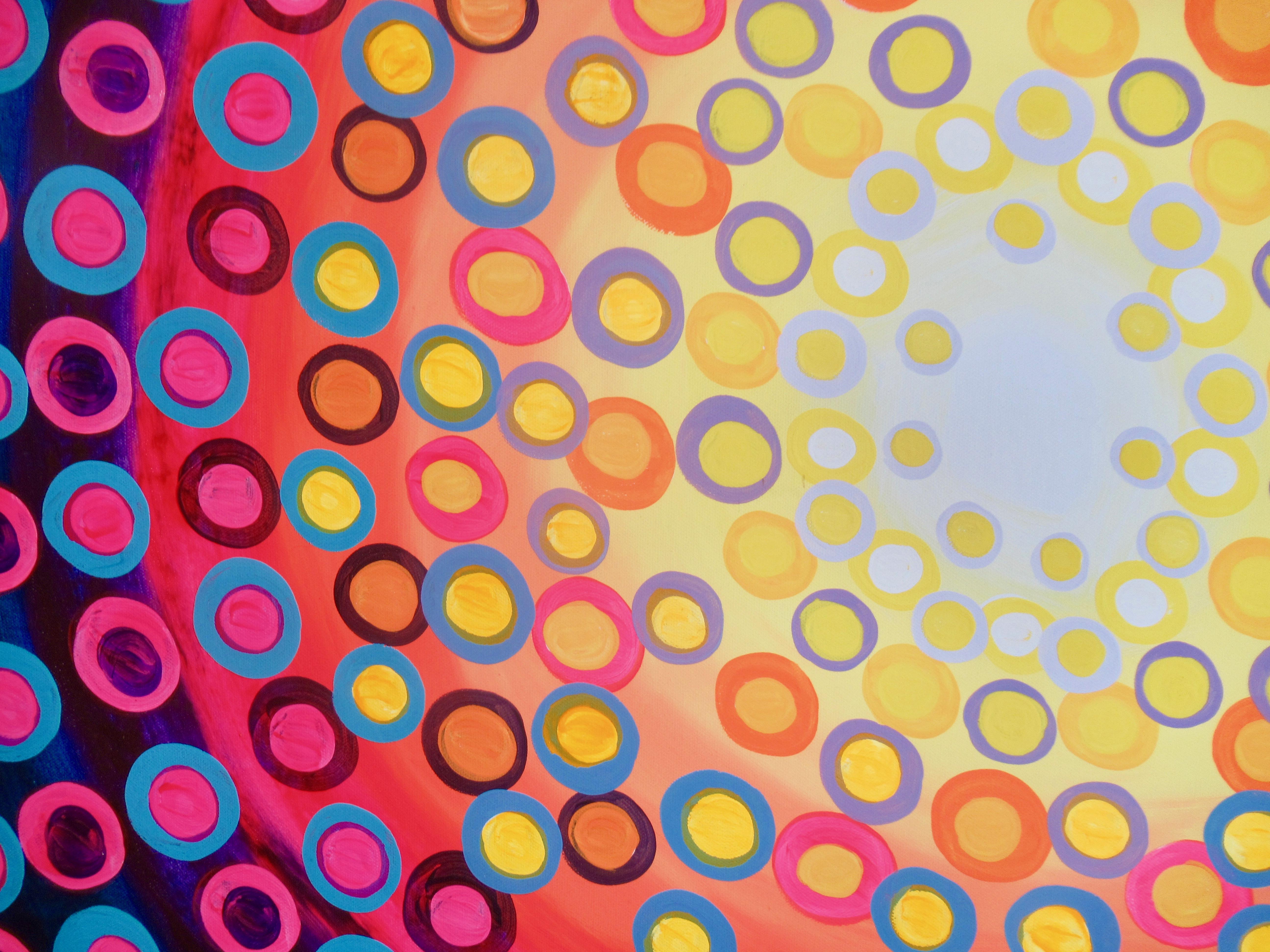 Kaleidoscope 3, peinture abstraite - Marron Abstract Painting par Natasha Tayles