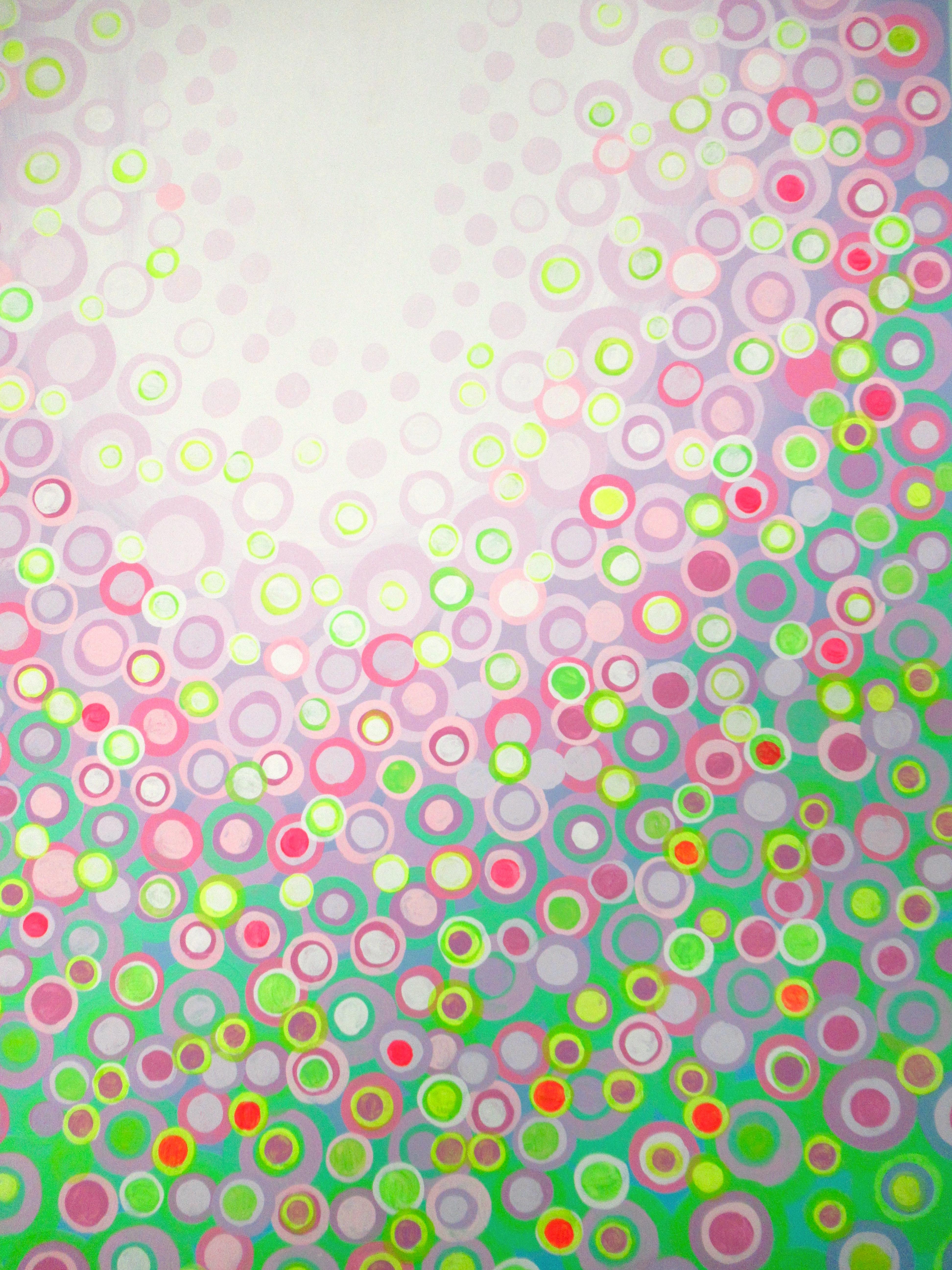 Lilla e verde, Pittura astratta - Abstract Painting Beige di Natasha Tayles