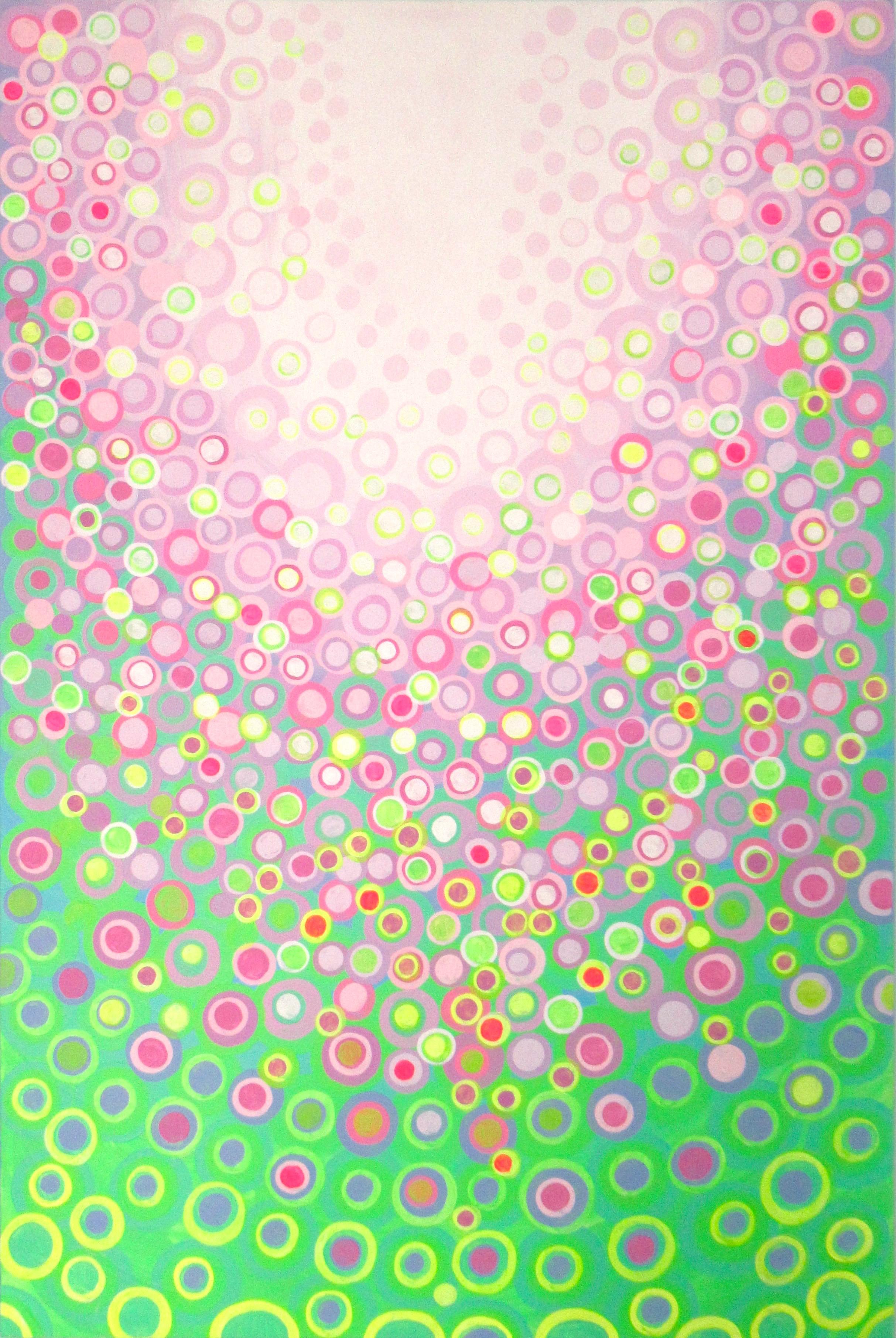Abstract Painting Natasha Tayles - Peinture abstraite lilas et verte