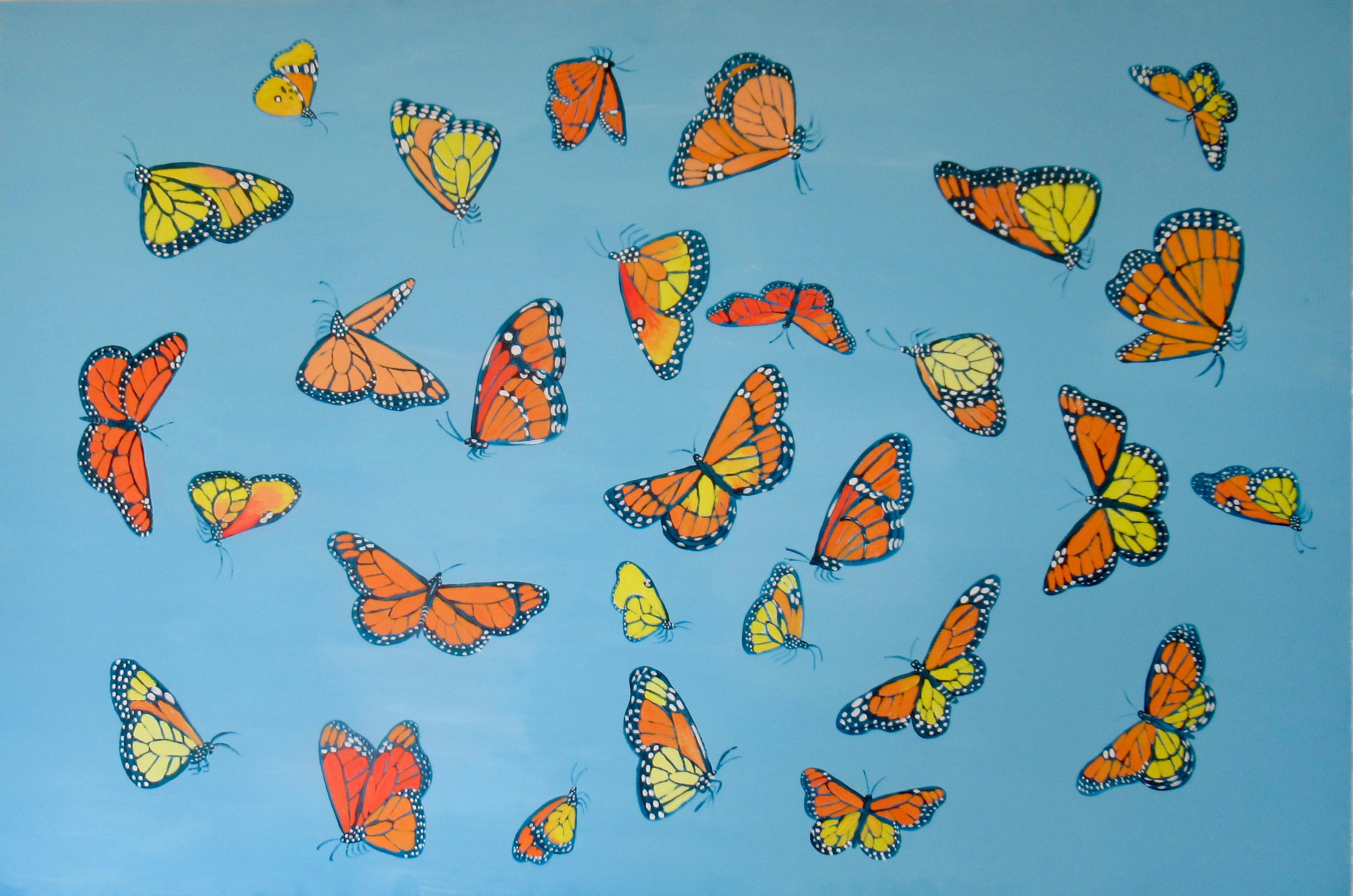 Natasha Tayles Animal Painting - Monarch Butterflies 1, Original Painting