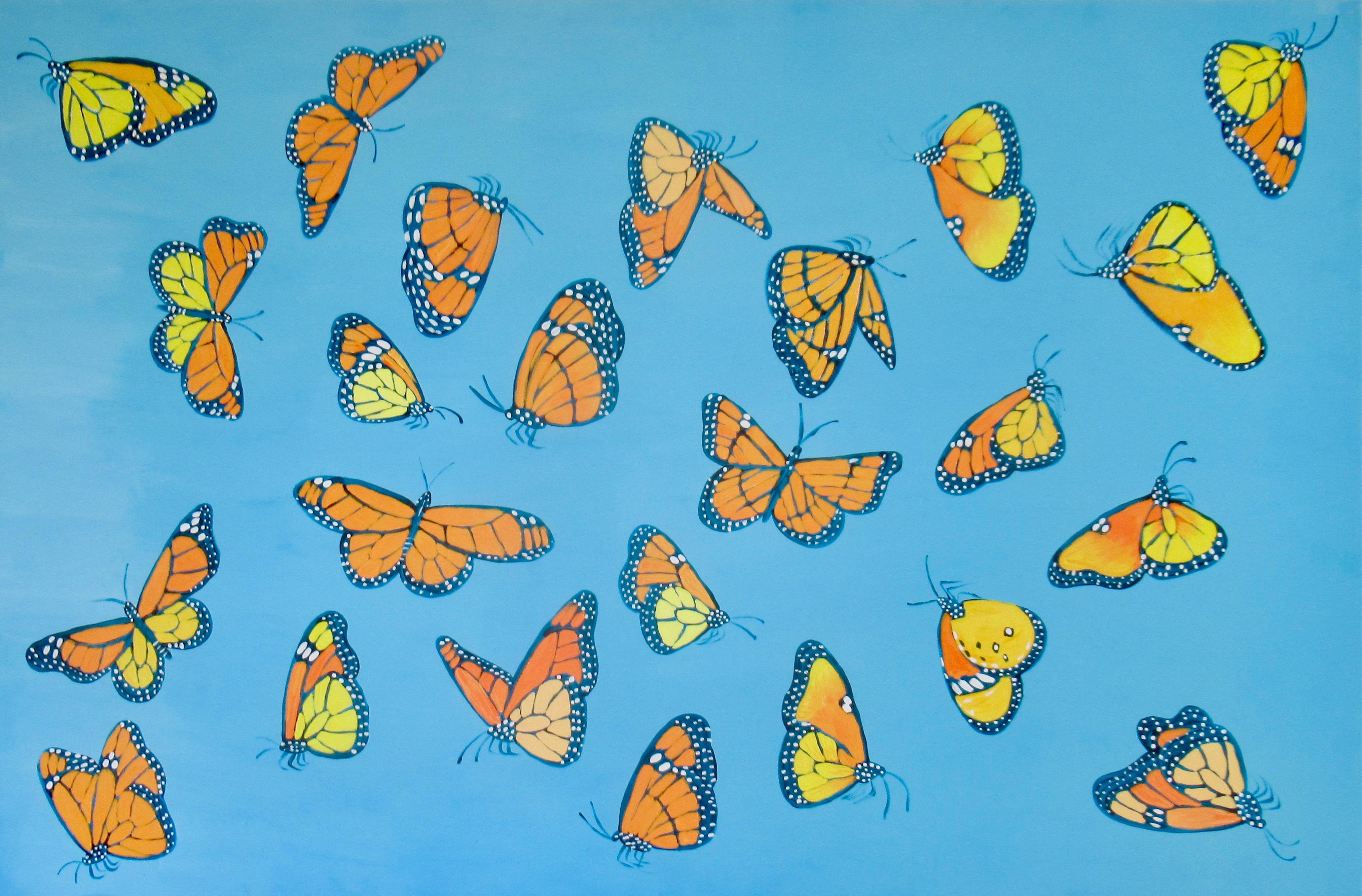 Natasha Tayles Animal Painting - Monarch Butterflies 2, Original Painting