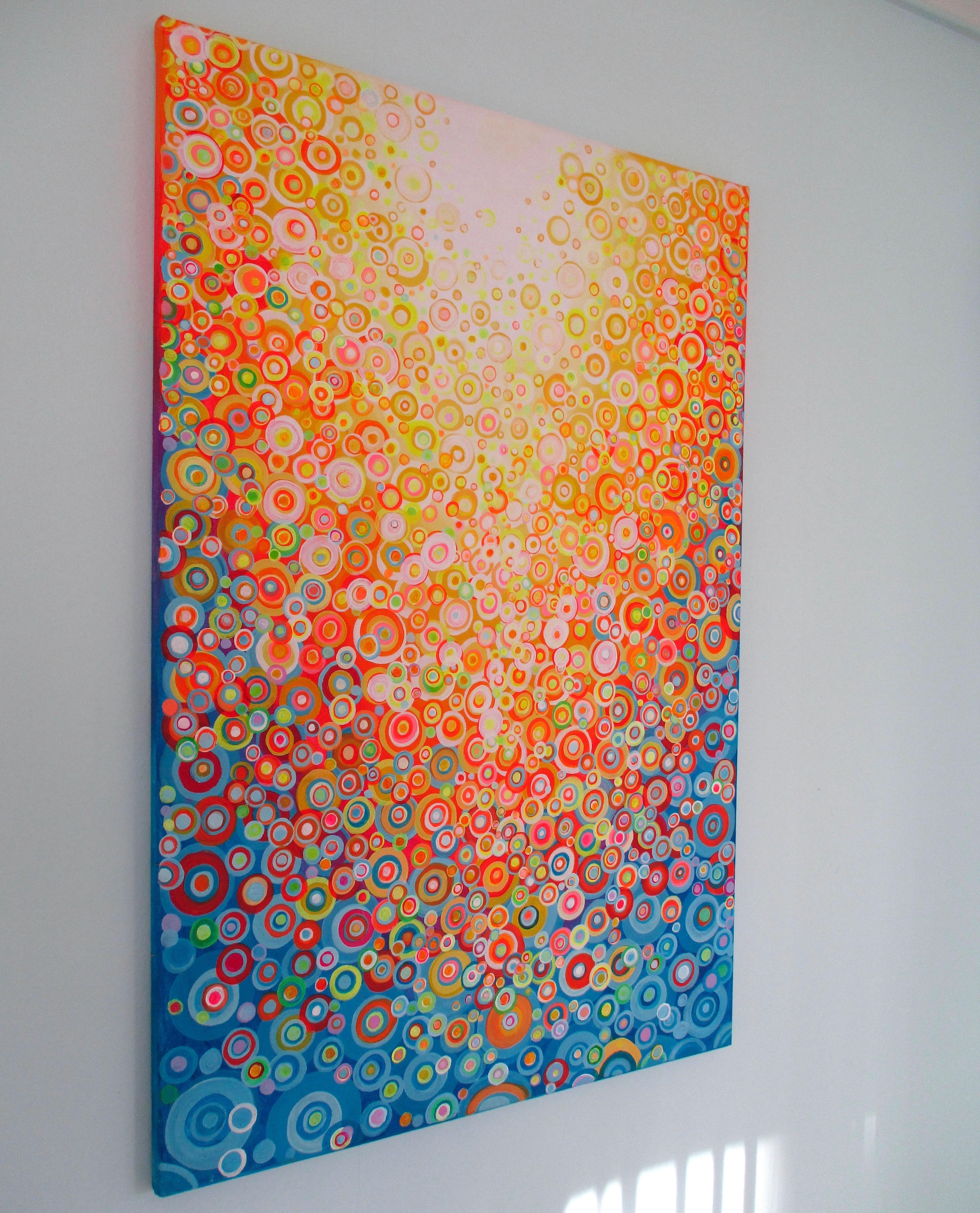 Orange and Blue 4 - Painting by Natasha Tayles