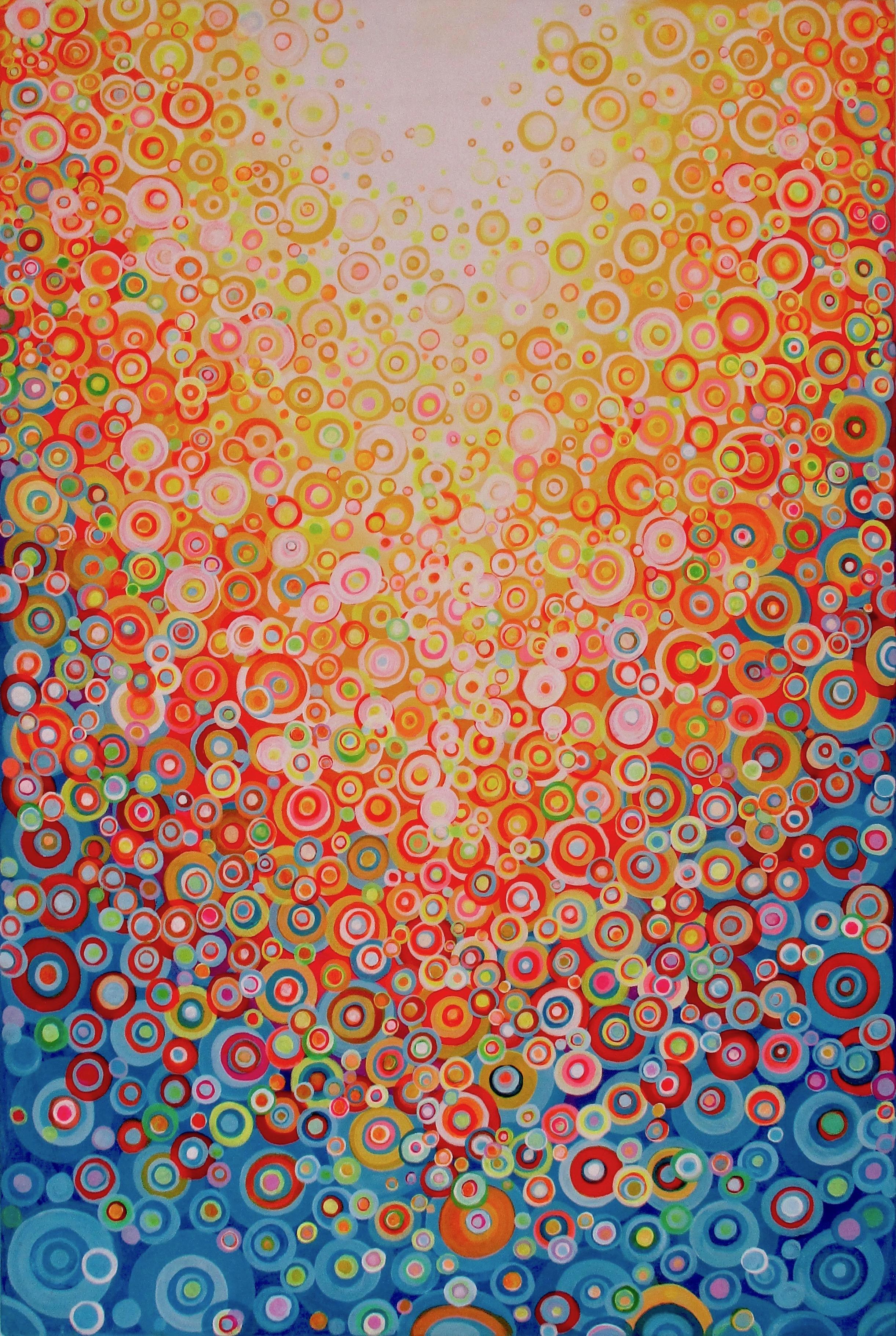 Natasha Tayles Abstract Painting - Orange and Blue 4