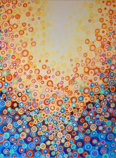 8, peinture abstraite orange et bleue