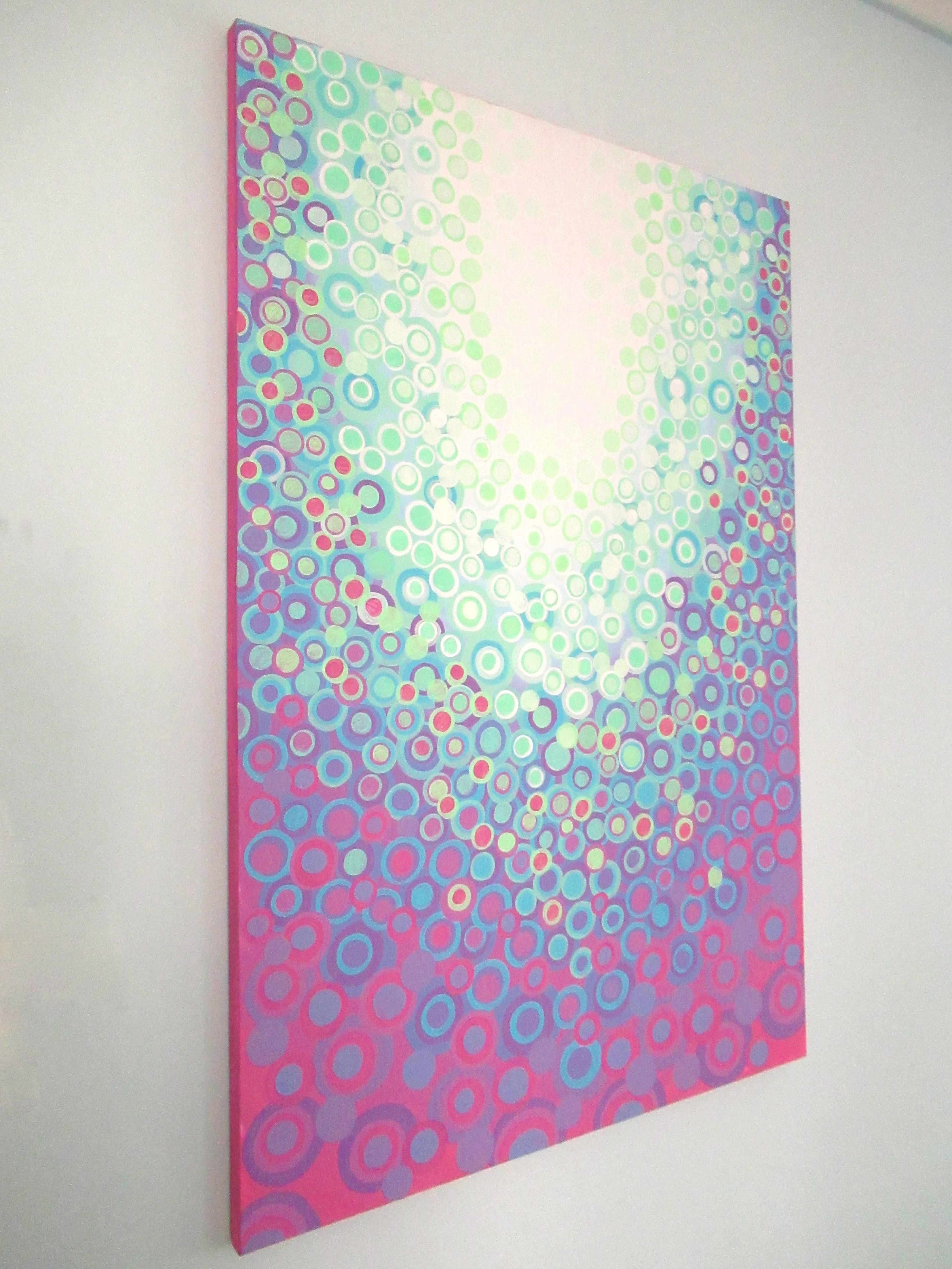 Pittura astratta turchese e viola - Painting di Natasha Tayles