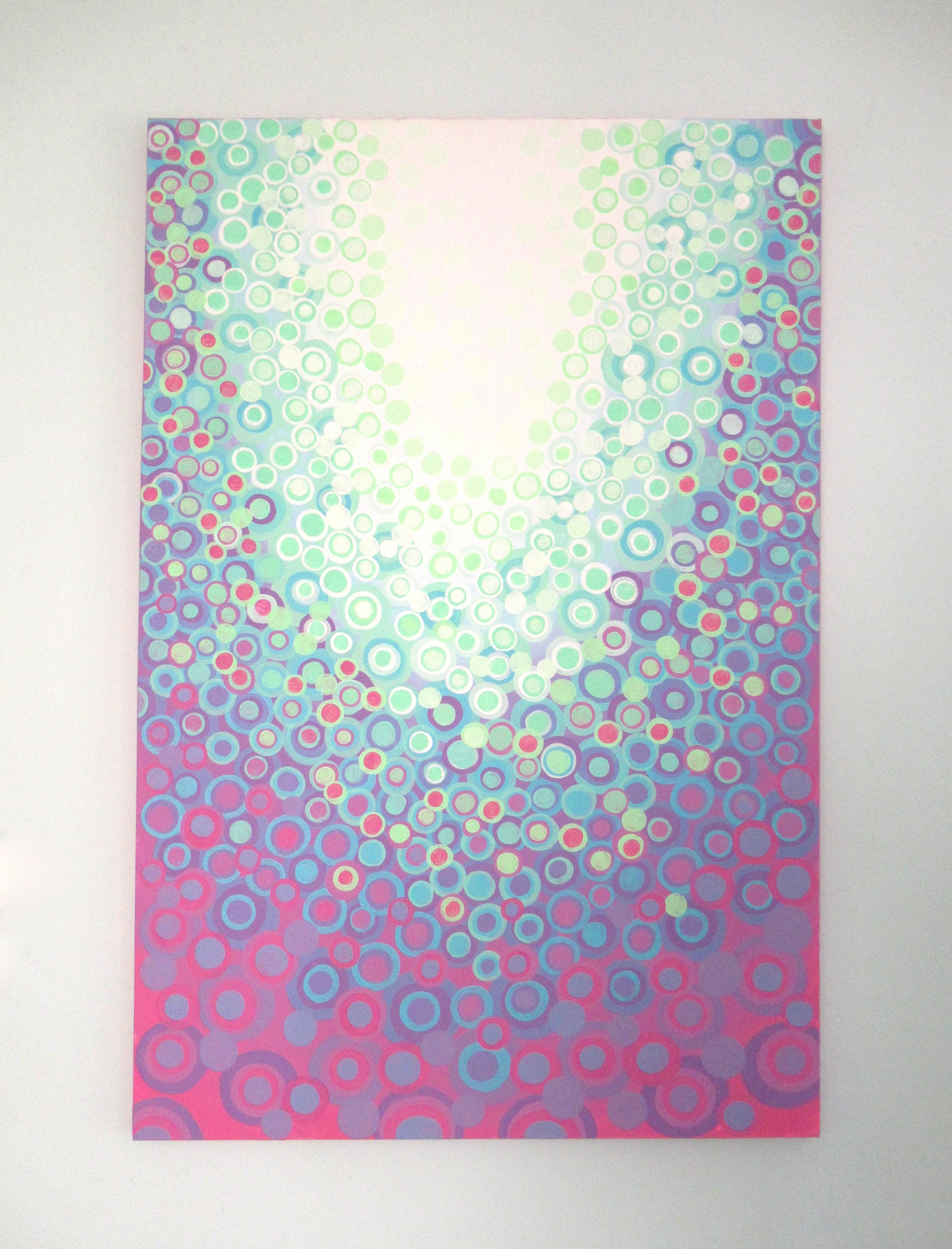 Pittura astratta turchese e viola - Painting Astratto di Natasha Tayles