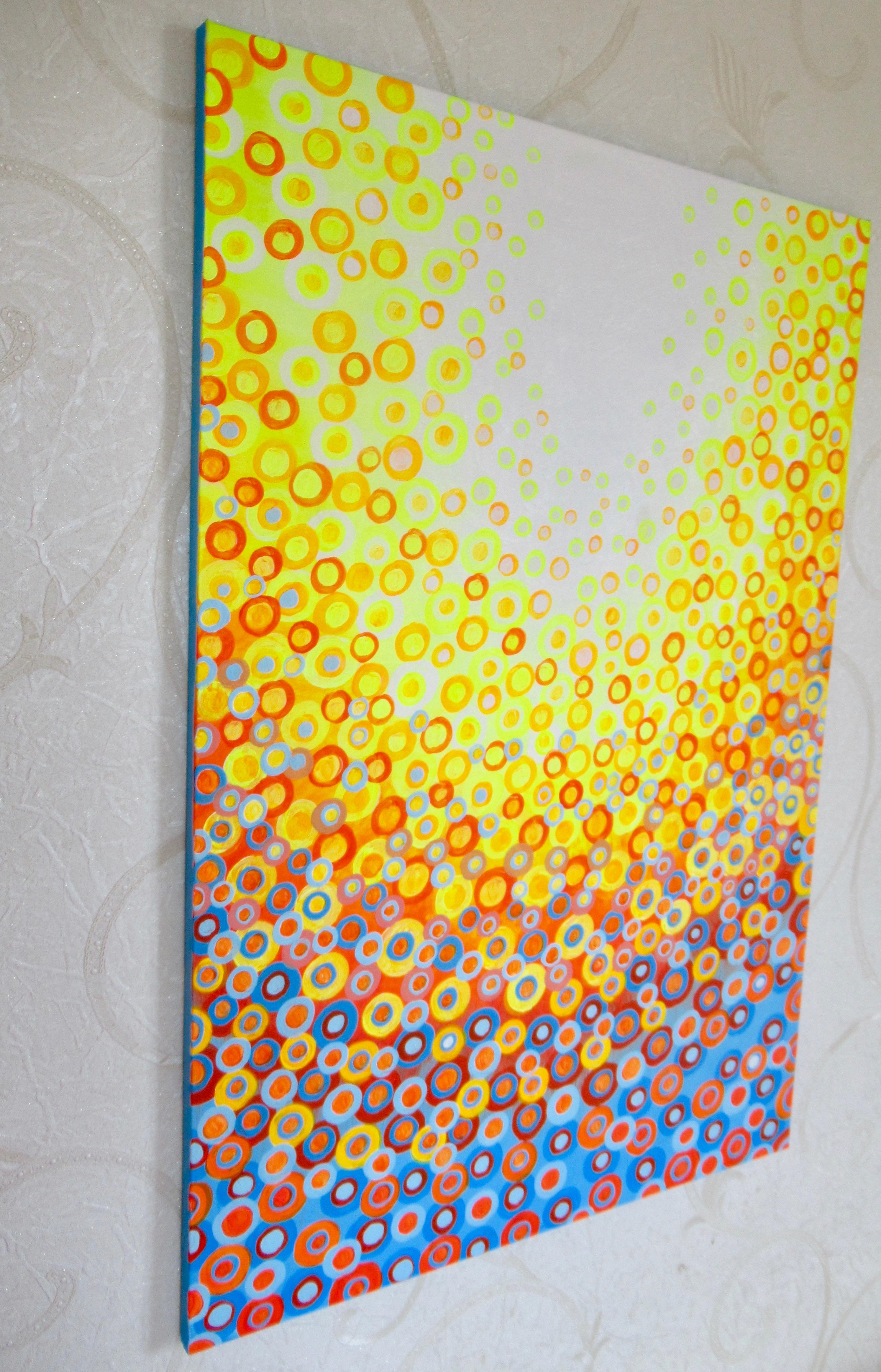 Yellow, Orange and Blue 2, Abstract Painting For Sale 1