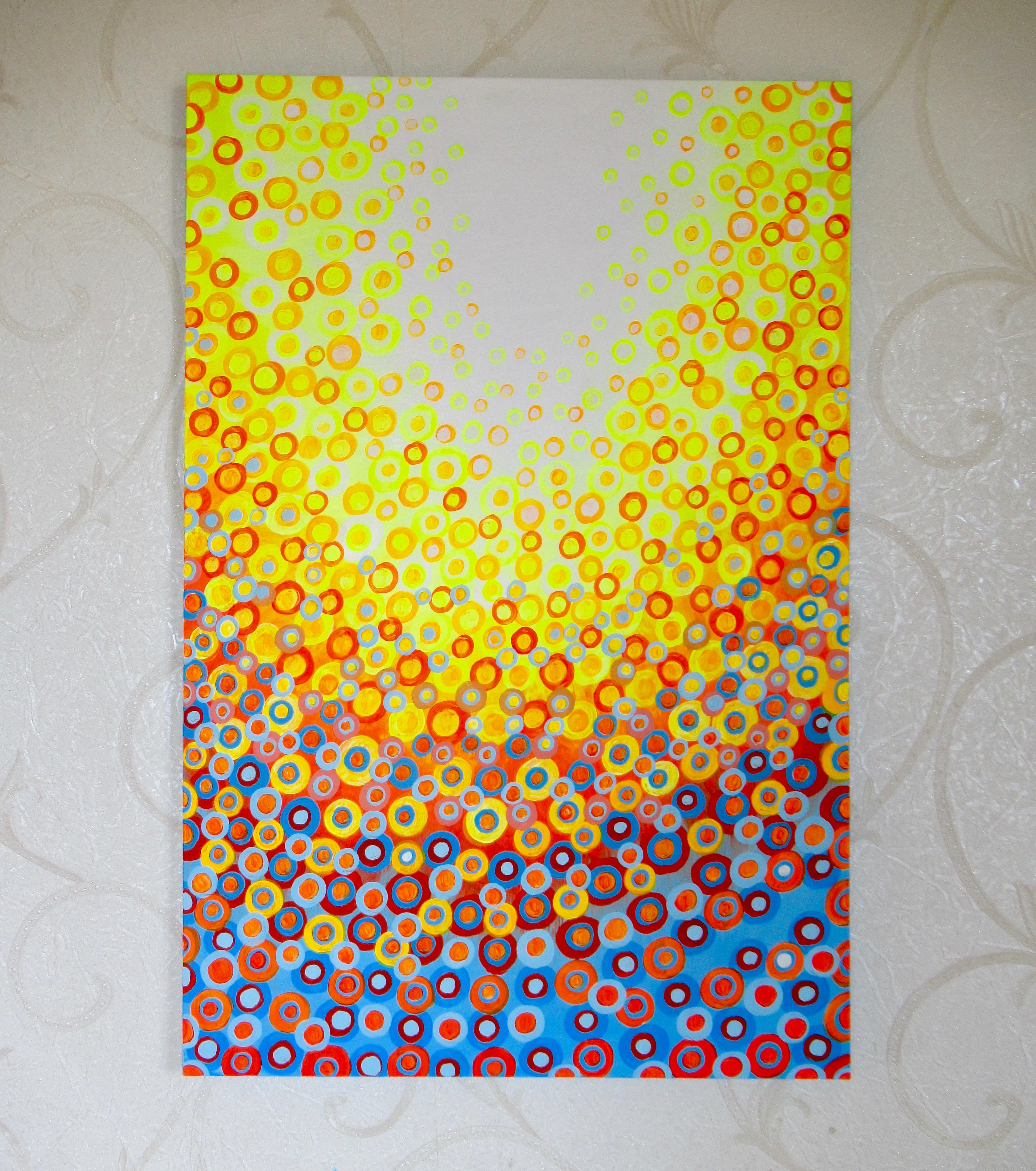 Yellow, Orange and Blue 2, Abstract Painting For Sale 2