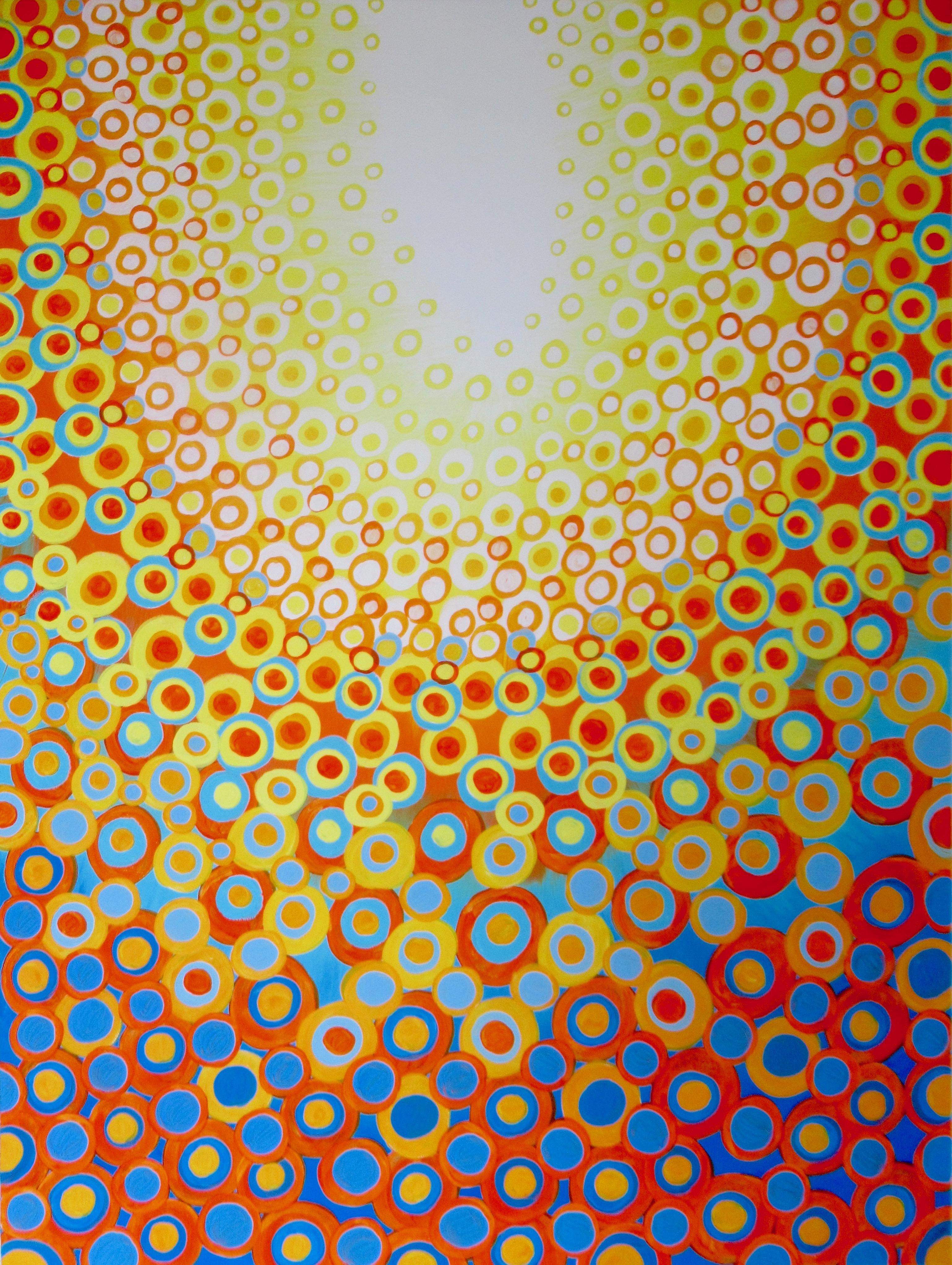 Yellow, Orange and Blue, Abstract Painting - Art by Natasha Tayles