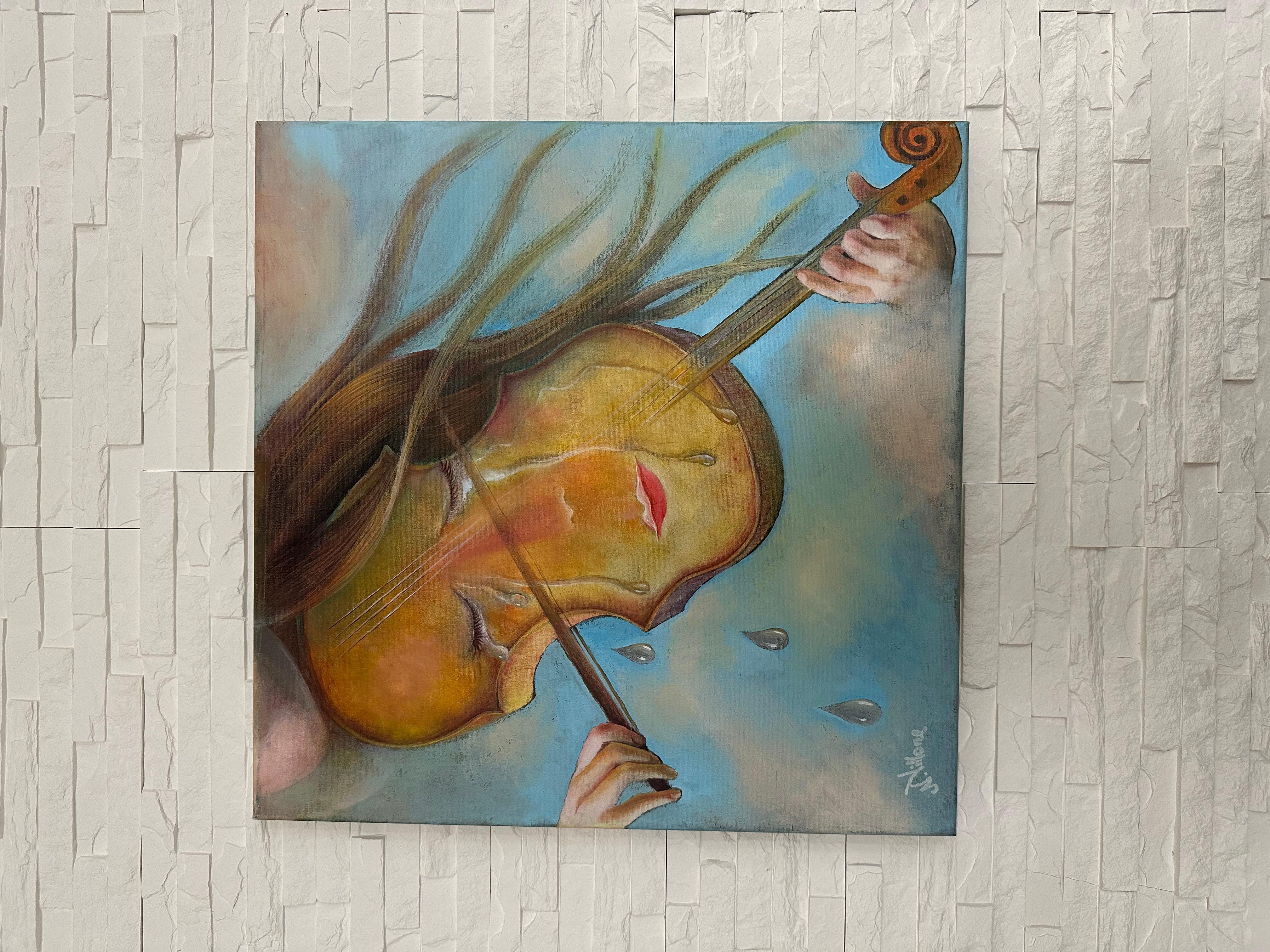 Violino che piange - Painting di Natasha Villone