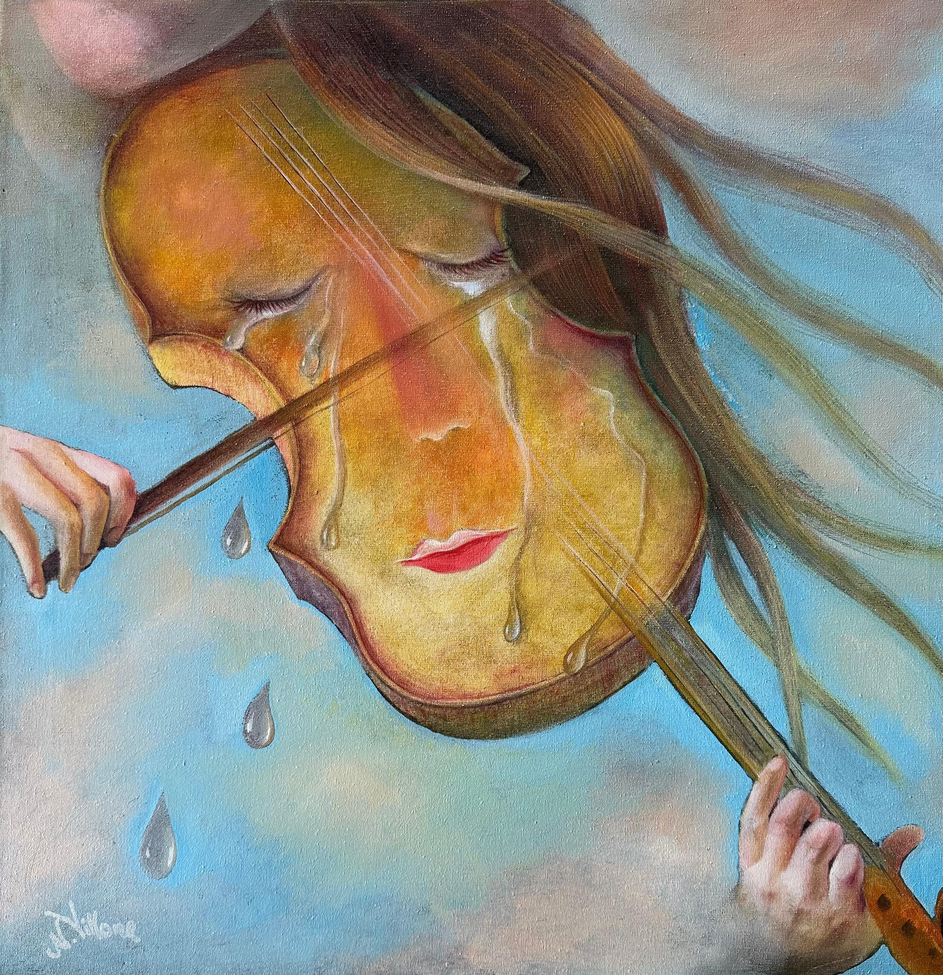 Abstract Painting di Natasha Villone - Violino che piange