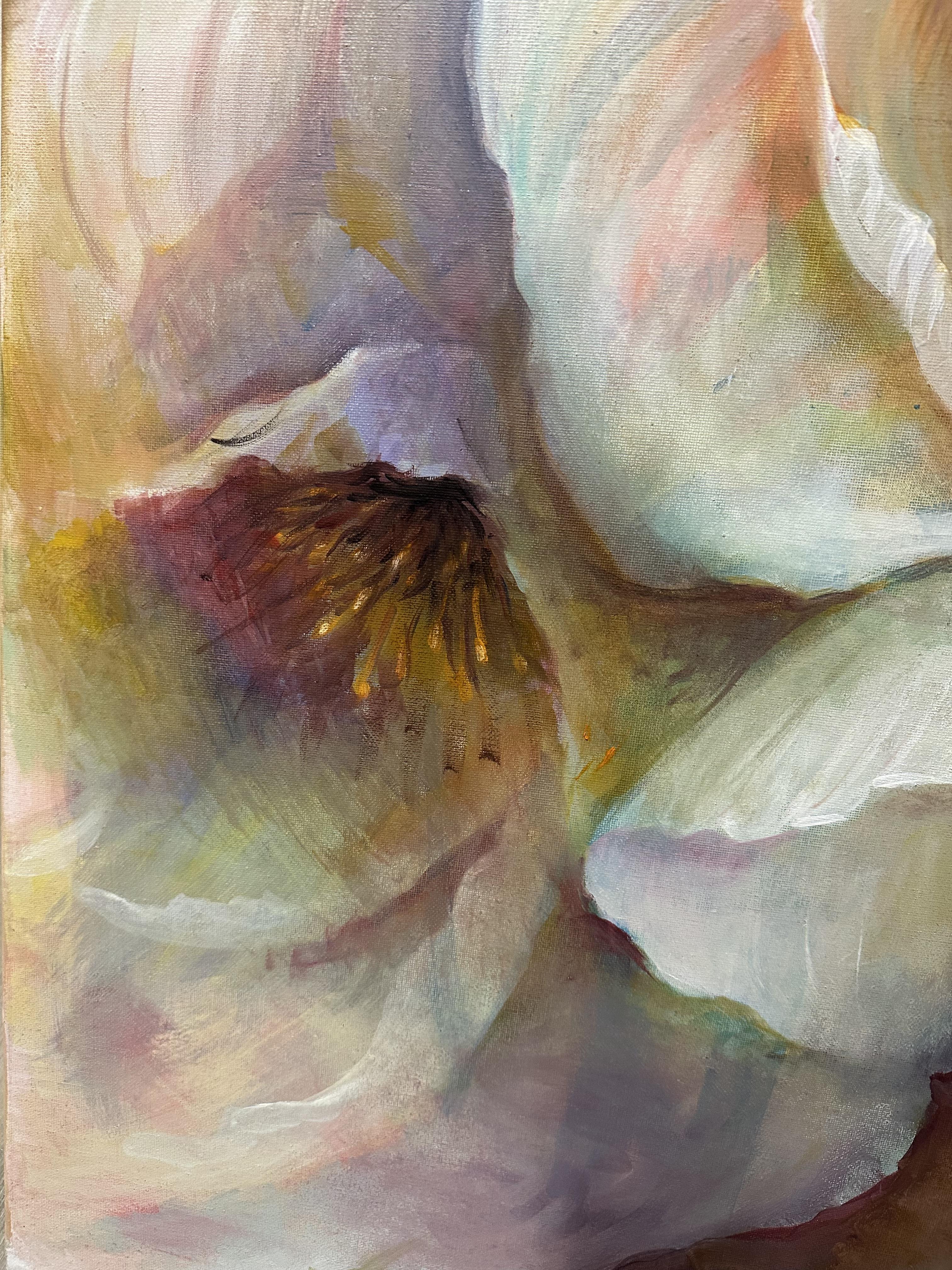 In die Pfingstrosen gefallen (Impressionismus), Painting, von Natasha Villone