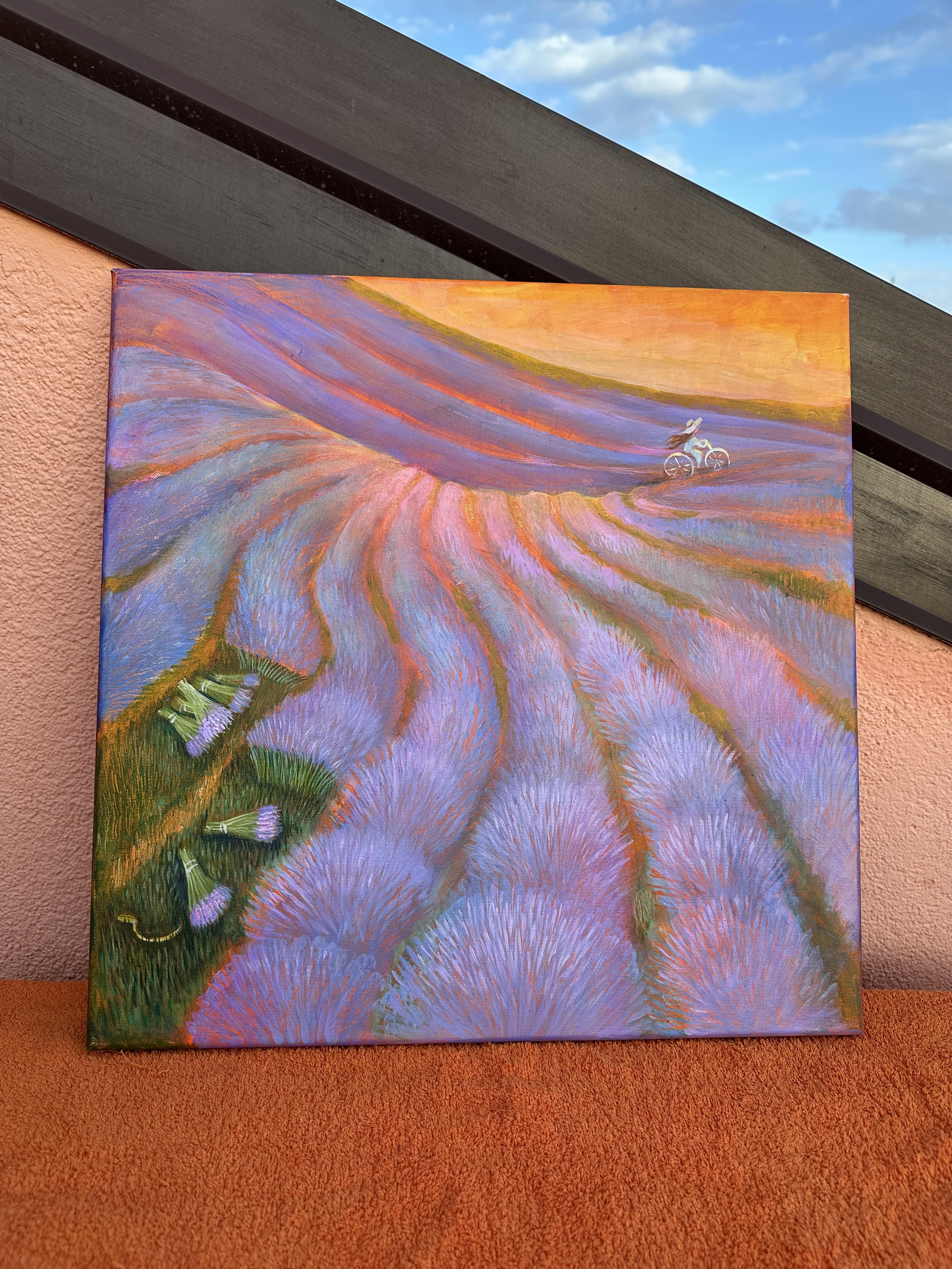 Brise de lavande paysage, botanique, art naïf en vente 5