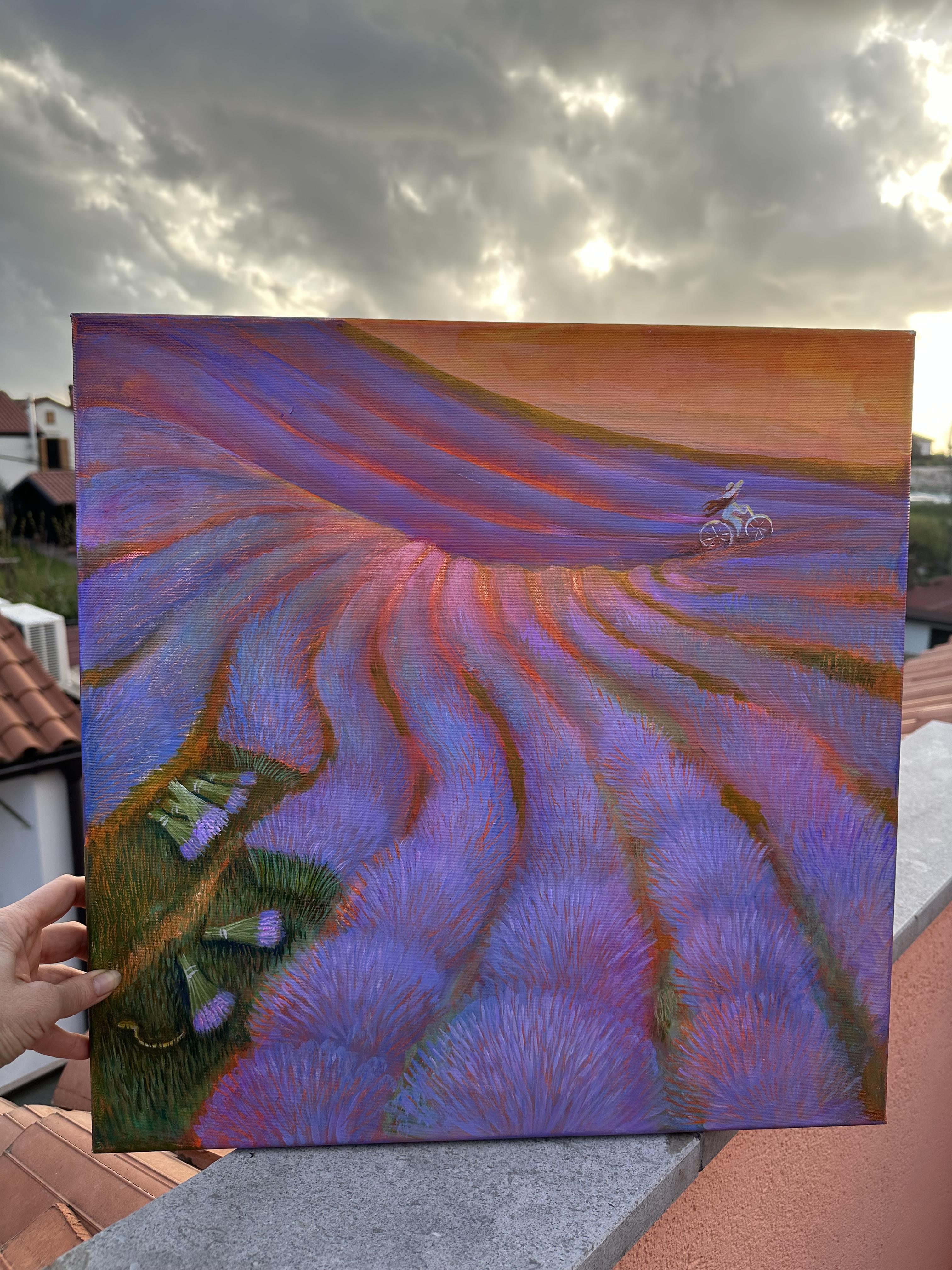 Brise de lavande paysage, botanique, art naïf en vente 6
