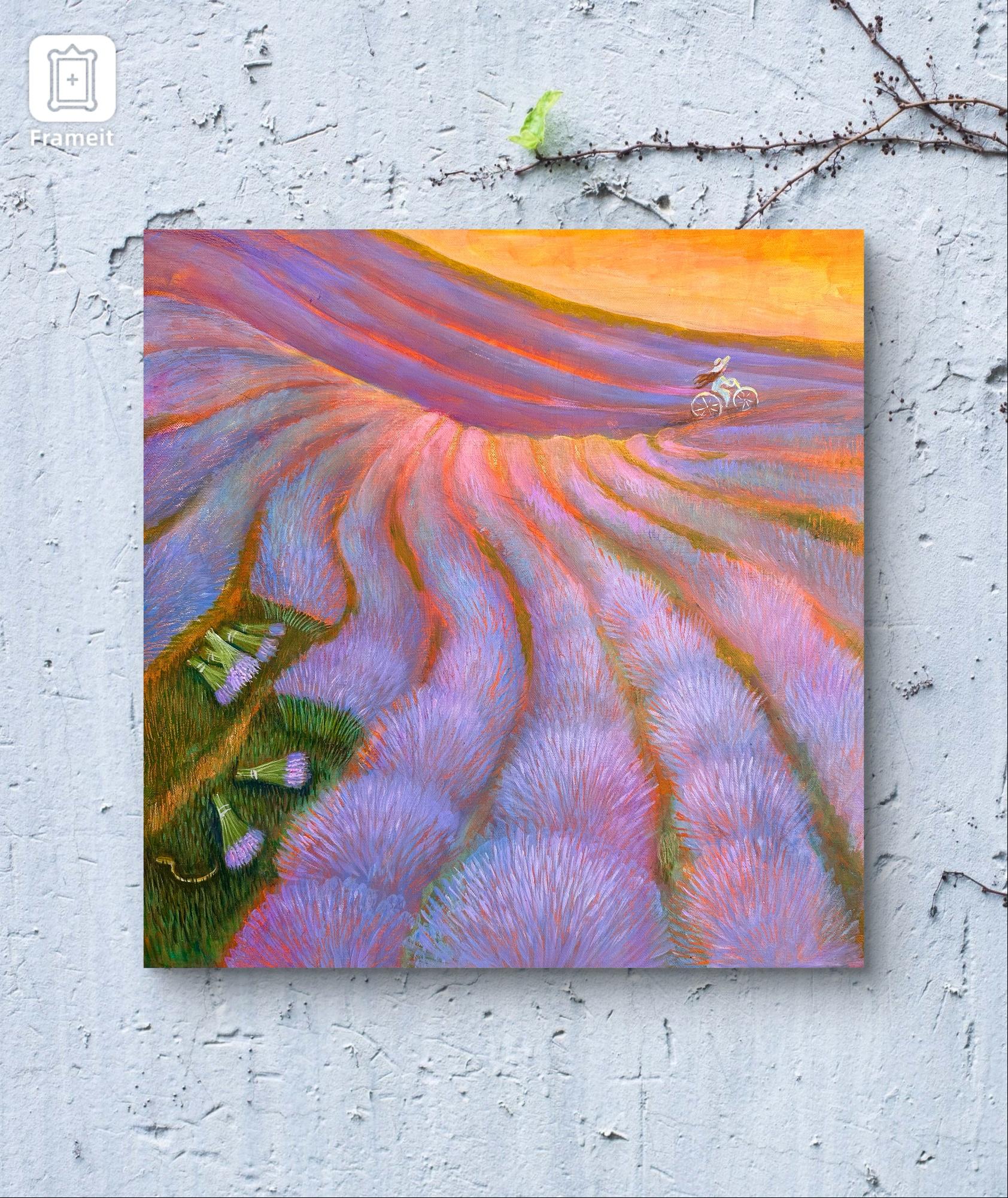 Brise de lavande paysage, botanique, art naïf en vente 7