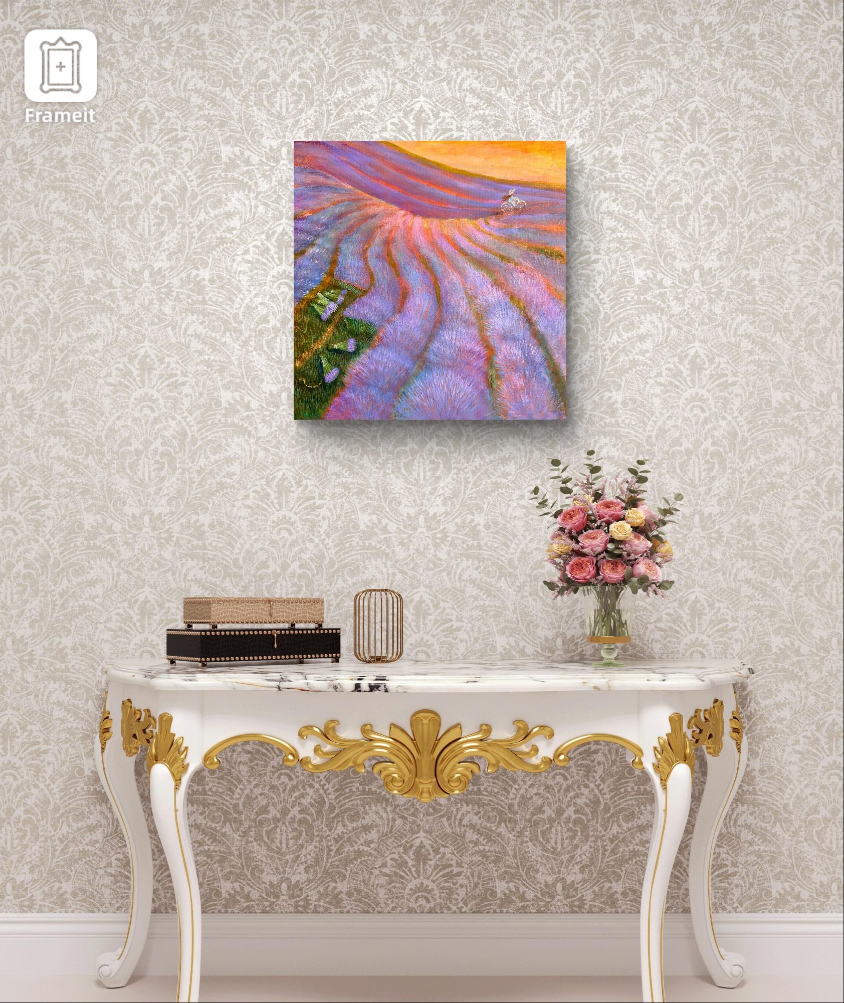 Brise de lavande paysage, botanique, art naïf en vente 8